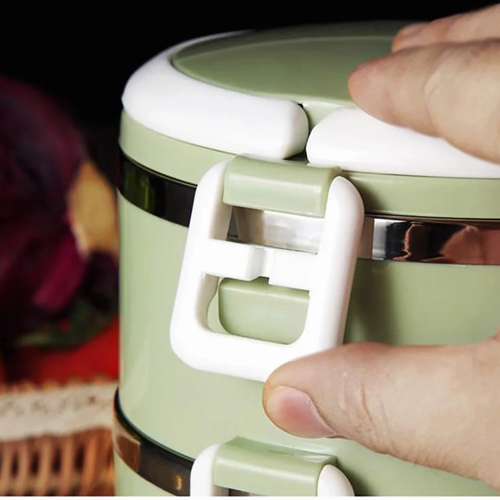Contenitore termico in acciaio inox Bento Box, contenitore per alimenti per la preparazione dei pasti e in viaggio, design a prova di perdite