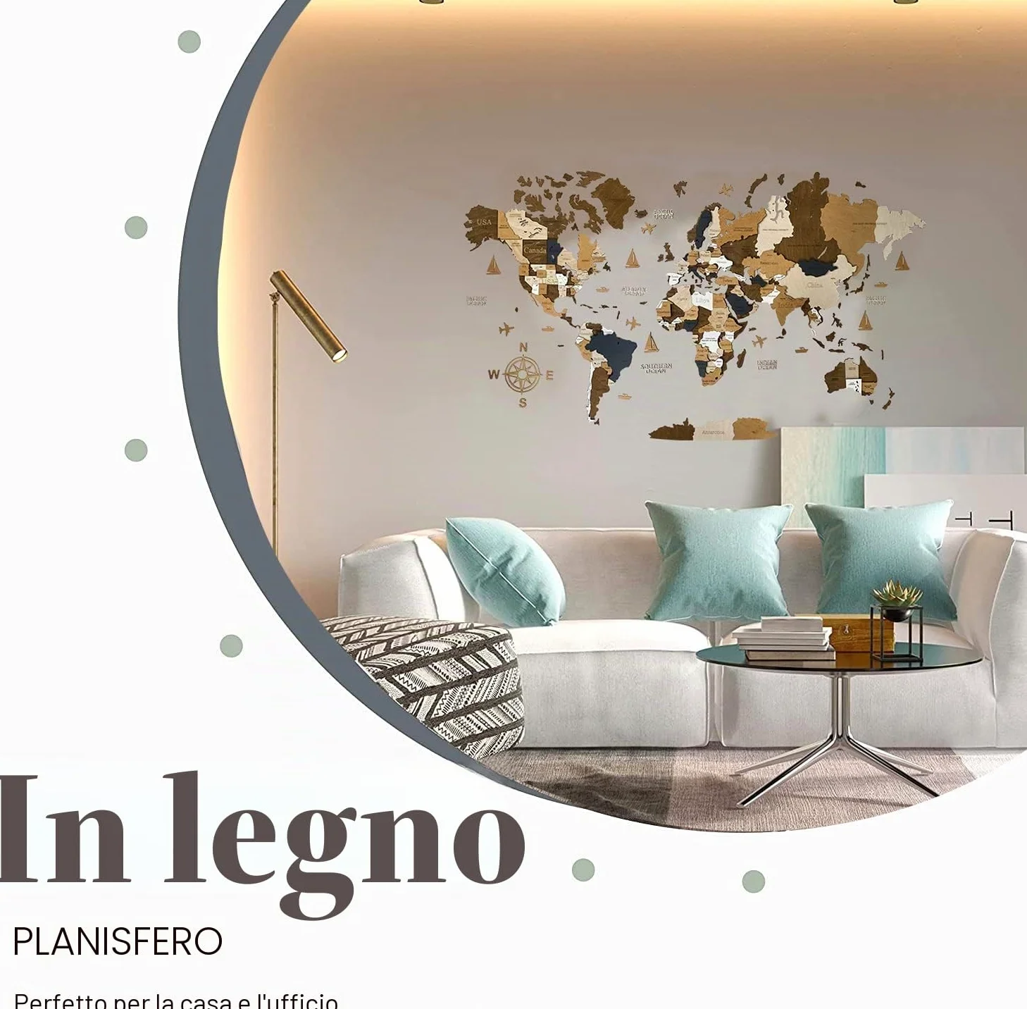 WoodLeo Mappa del mondo in legno,grande decorazione da parete in 3D,dimensioni (M & L & XL),idea regalo per ogni occasione,decorazione da parete per casa,cucina o ufficio