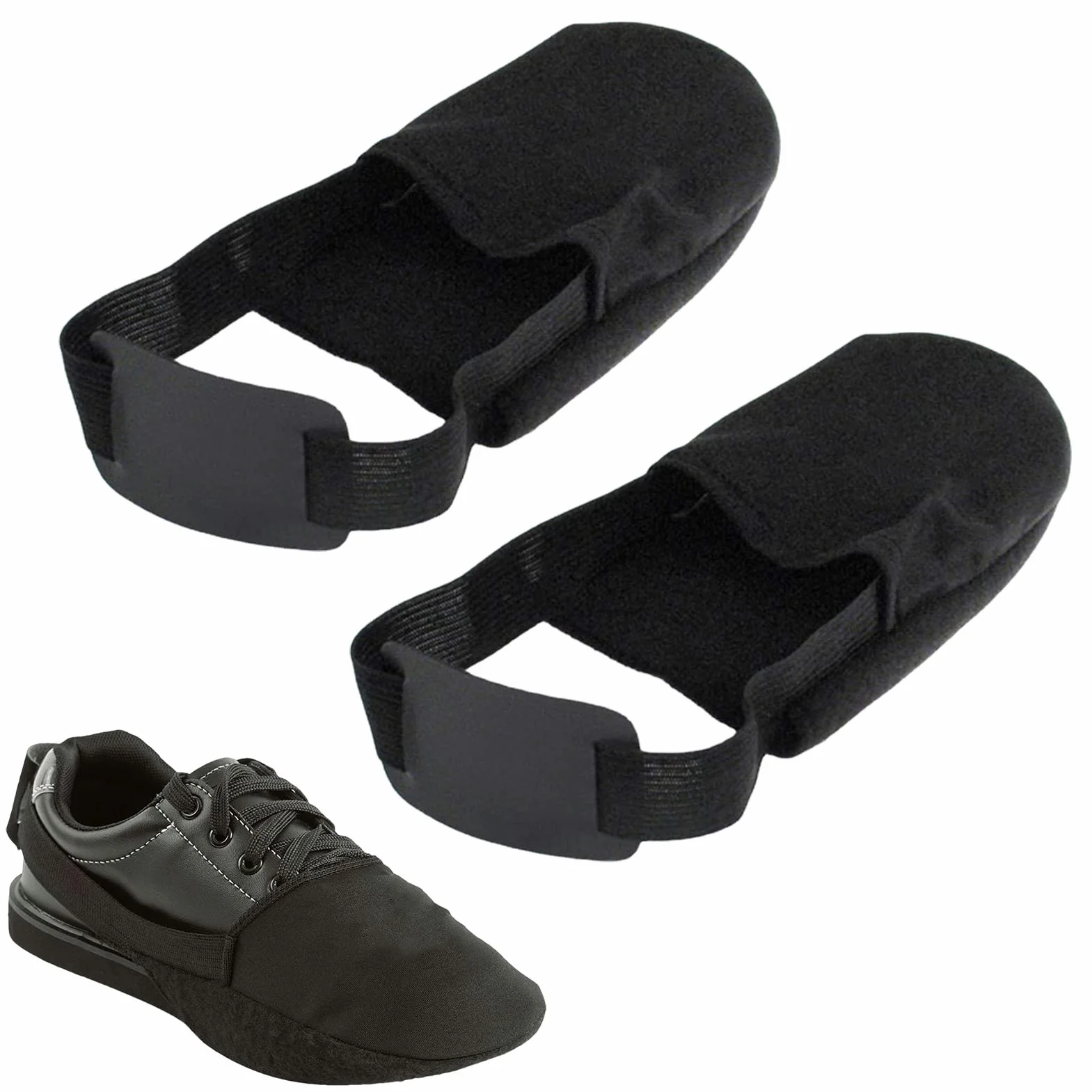 Scarpa da bowling copriscarpe antiscivolo con cordino elastico nera unisex