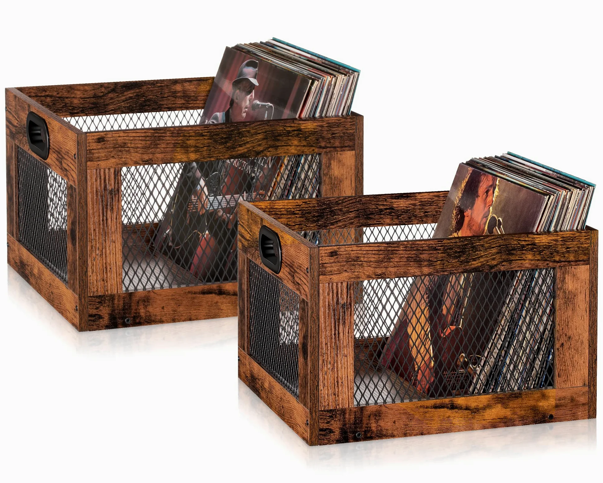 3IngSeagulls 200+ album di archiviazione per dischi in vinile, durevole e affidabile casse per dischi in vinile, scatola portaoggetti per dischi Lp Cube Record Organizer, confezione da 2