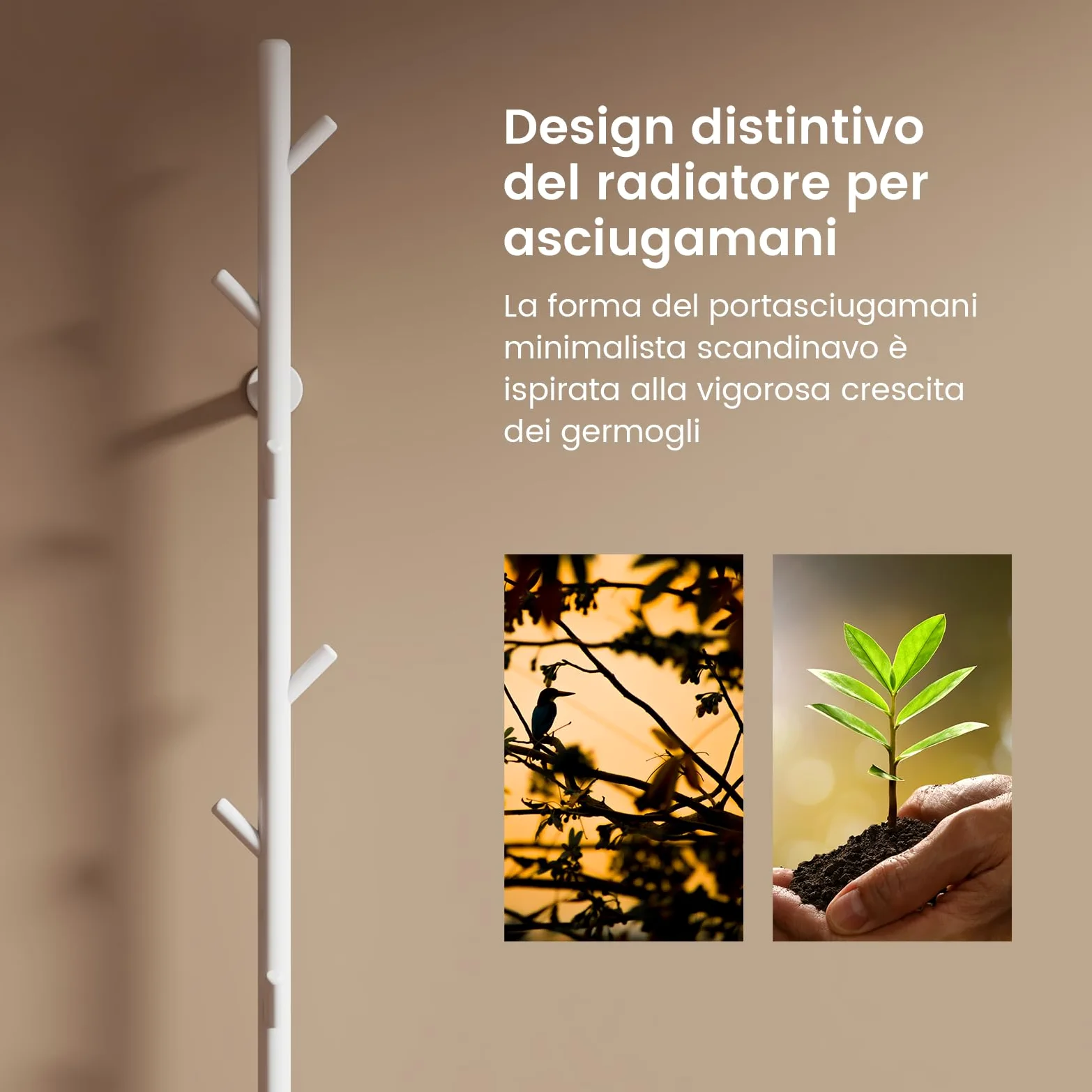EMKE Scaldasalviette Elettrico da bagno, termostato intelligente WiFi, scaldasalviette elettrico a barra singola, 150 cm di altezza, Bianco