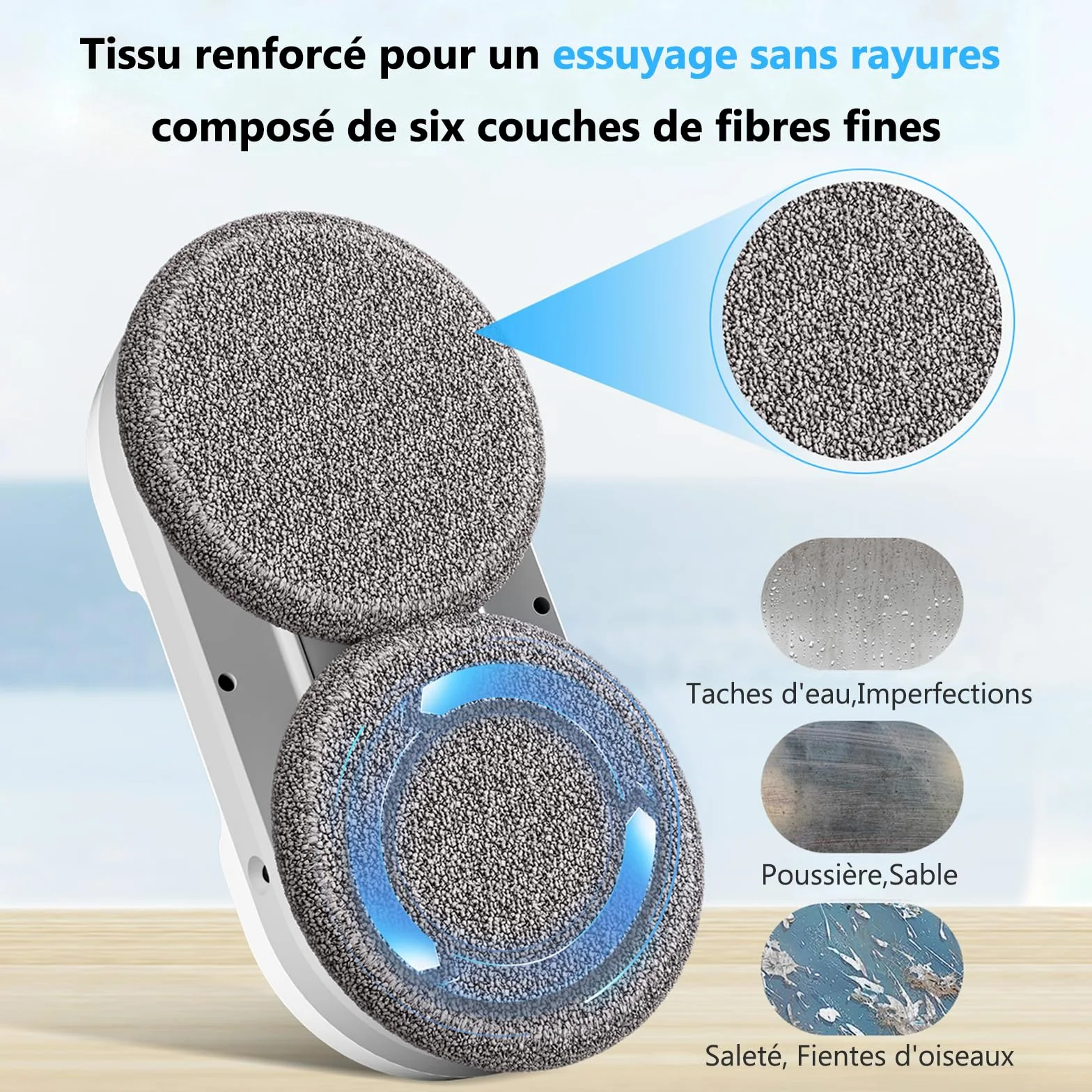 Robot Lavavetri,doppia elica4800-6400pa Robot Lavavetri Automatico con Doppio Getto D'acqua,3 Modalità di Pulizia,Rilevamento Intelligente dei Bordi,Telecomandoe 10 Panni