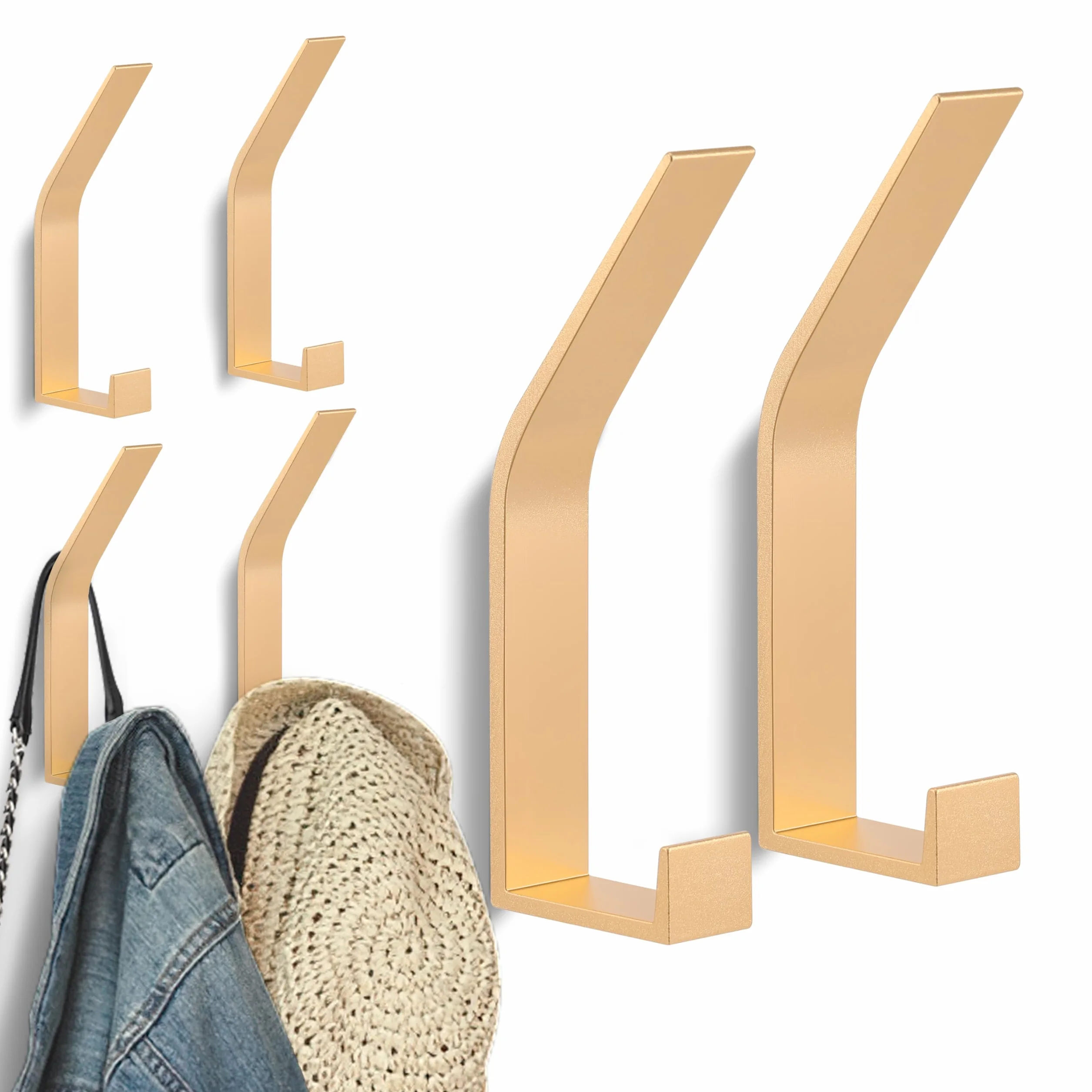 Ganci appendiabiti da parete moderni invisibili 6 pezzi oro per giacche cappotti cappelli sciarpe