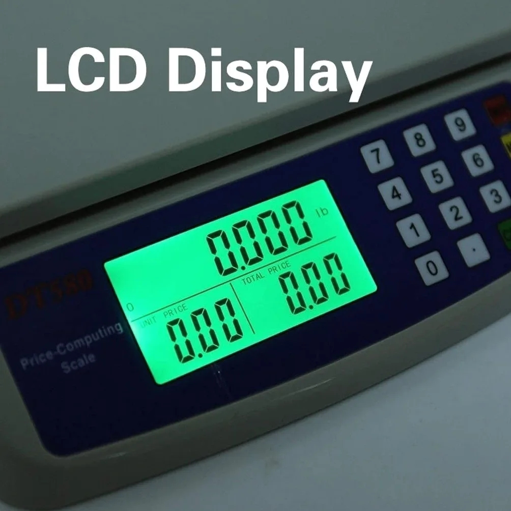 Bilancia da Cucina Digitale da 30 kg/1 G, Bilancia di Precisione Digitale LCD, Calcolo Elettronico dei Prezzi, Bilancia Commerciale da Negozio, Funzione Tara