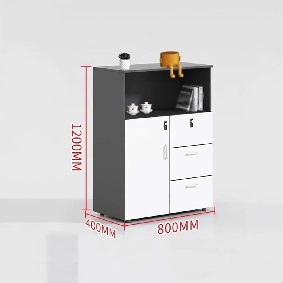 Bianco Ufficio Cabinet File Short Printer Stand con Bloccabile Ders Office Divisore Schedario per Casa & Ufficio
