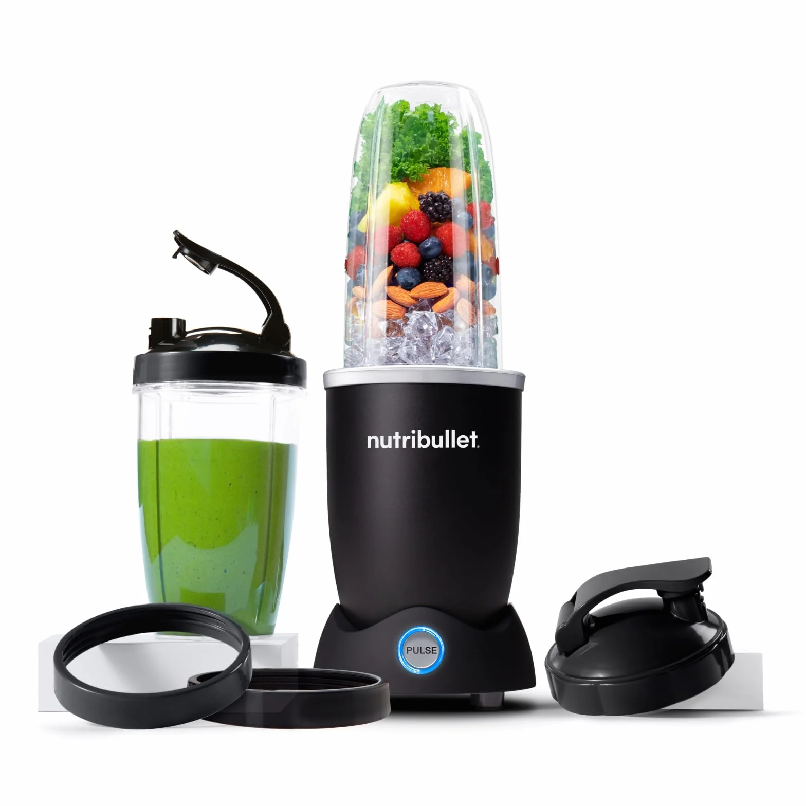 Nutribullet Pro 1200, Frullatore Elettrico, Tritatutto, Frullatore Smoothie, Frullatore Tritatutto Multifunzione, 1200w di potenza, bicchieri da 700ml e 900ml, nero, NB120MB