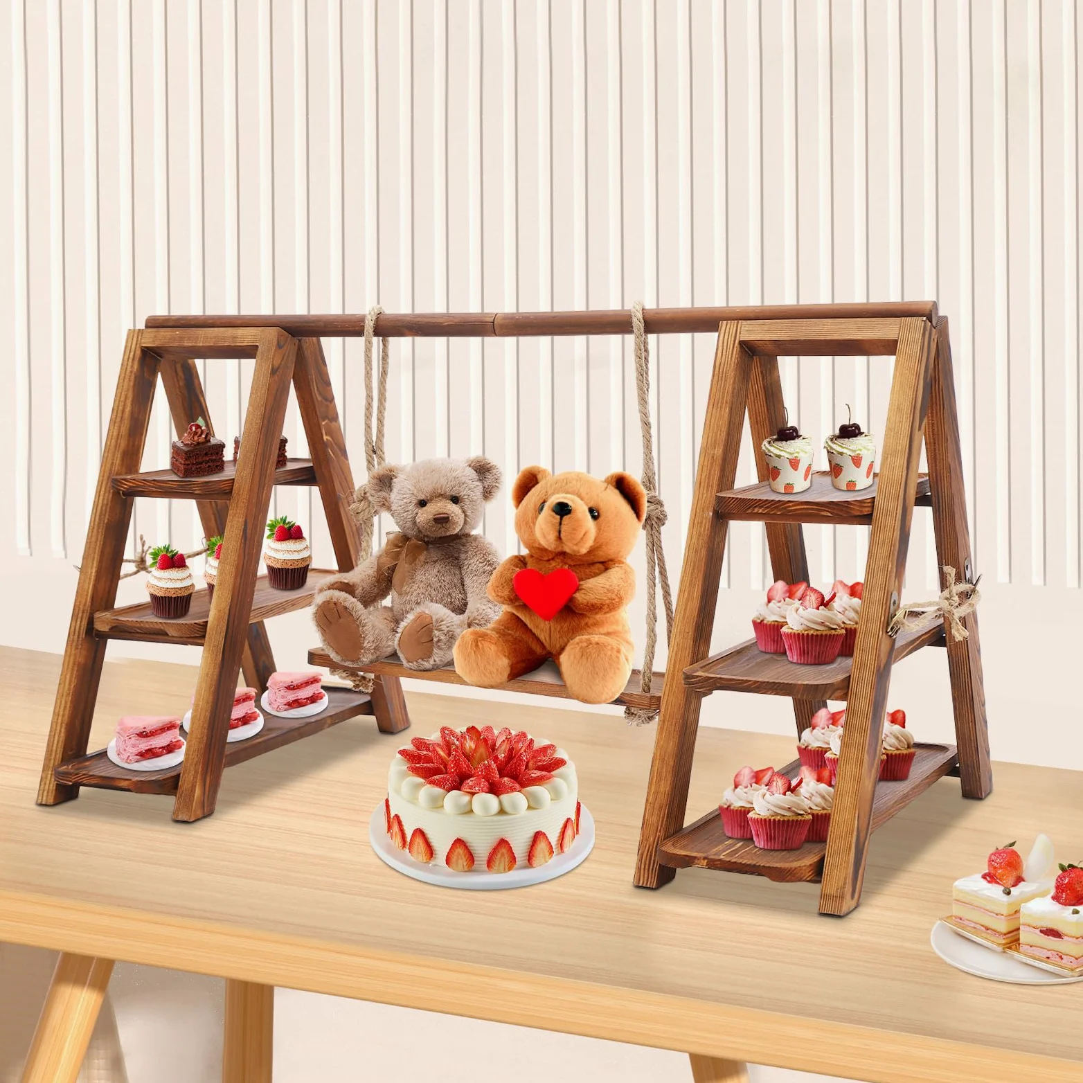 Alzata a 3 ripiani, per dolci, torte, dolci, dolci, dolci, frutta, 92 x 40 x 48 cm