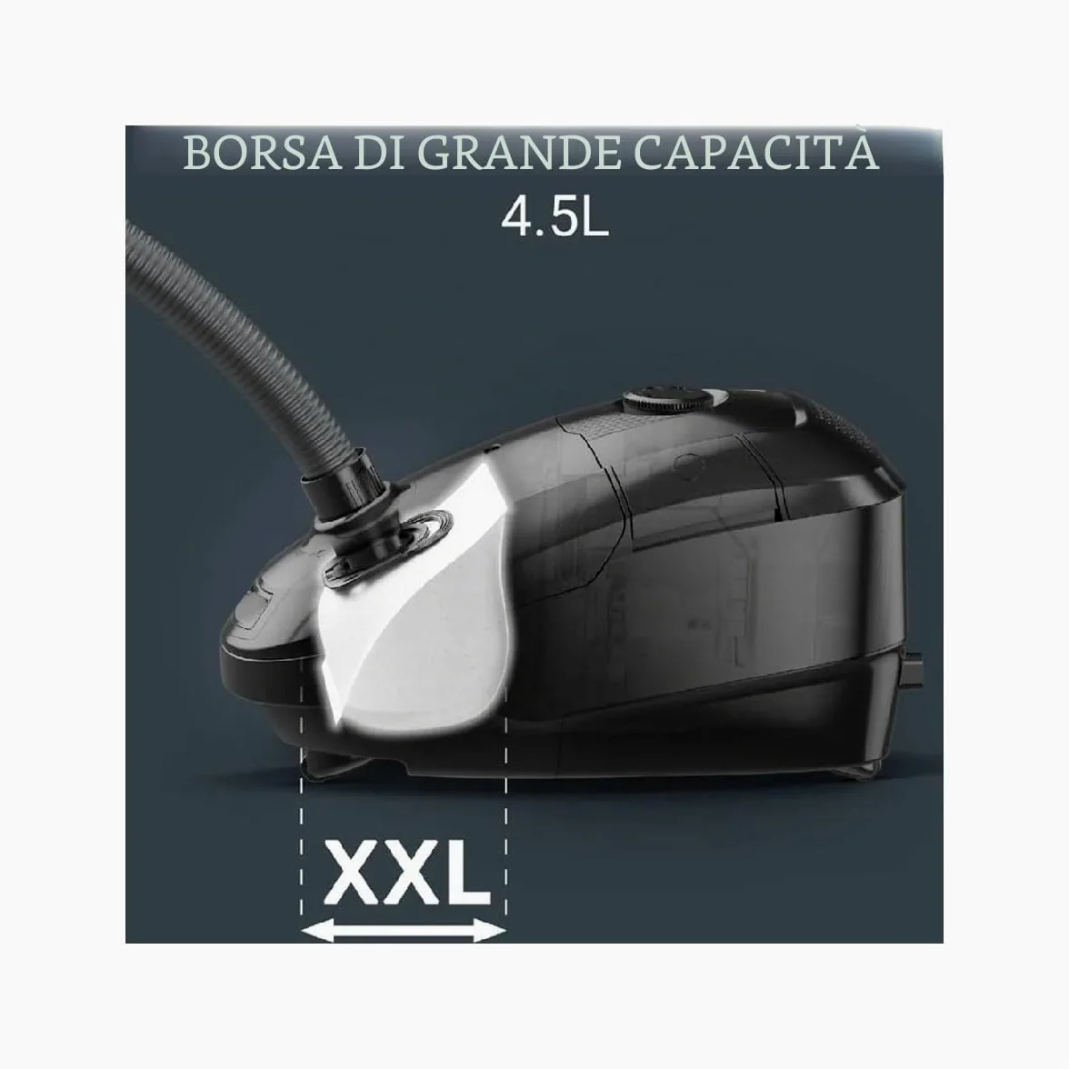 Rowenta Aspirapolvere con sacchetto RO3126 Power XXL, blu scuro/grigio