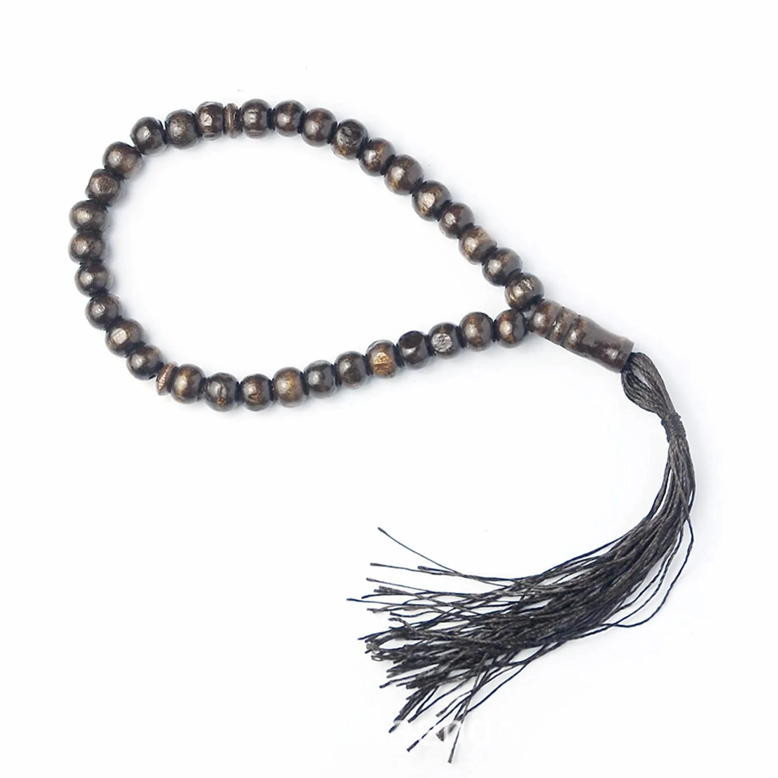Perline di preghiera musulmane in legno, 8 mm, 33 rosario islamico Tasbih - Regalo di compleanno