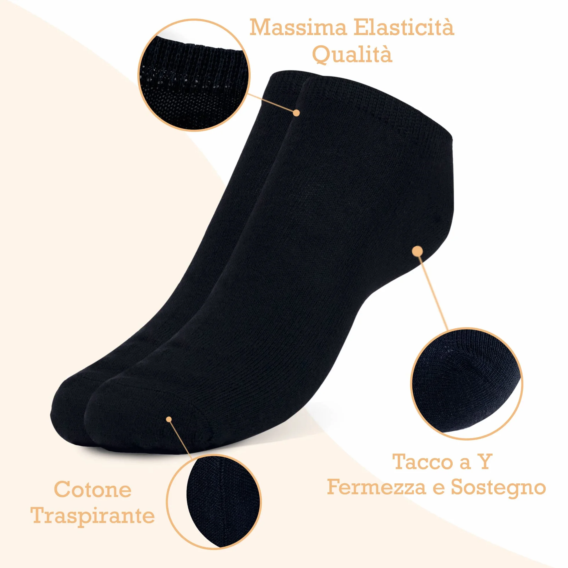 Paia Calzini Corti in Cotone Unisex Fantasmini Invisibili Traspiranti Uomo Donna Sport Palestra