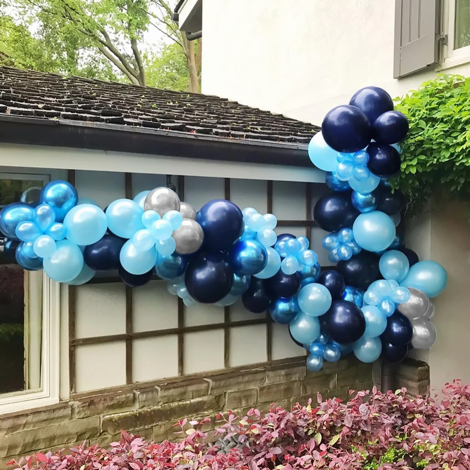Palloncini Feste Blu Argento, 60 Pezzi 12 Pollici Blu Scuro Perlato Azzurro Metallizzato Blu Argento Palloncini con Coriandoli Palloncini per Compleanno Matrimonio Baby Shower Decorazione Anniversario