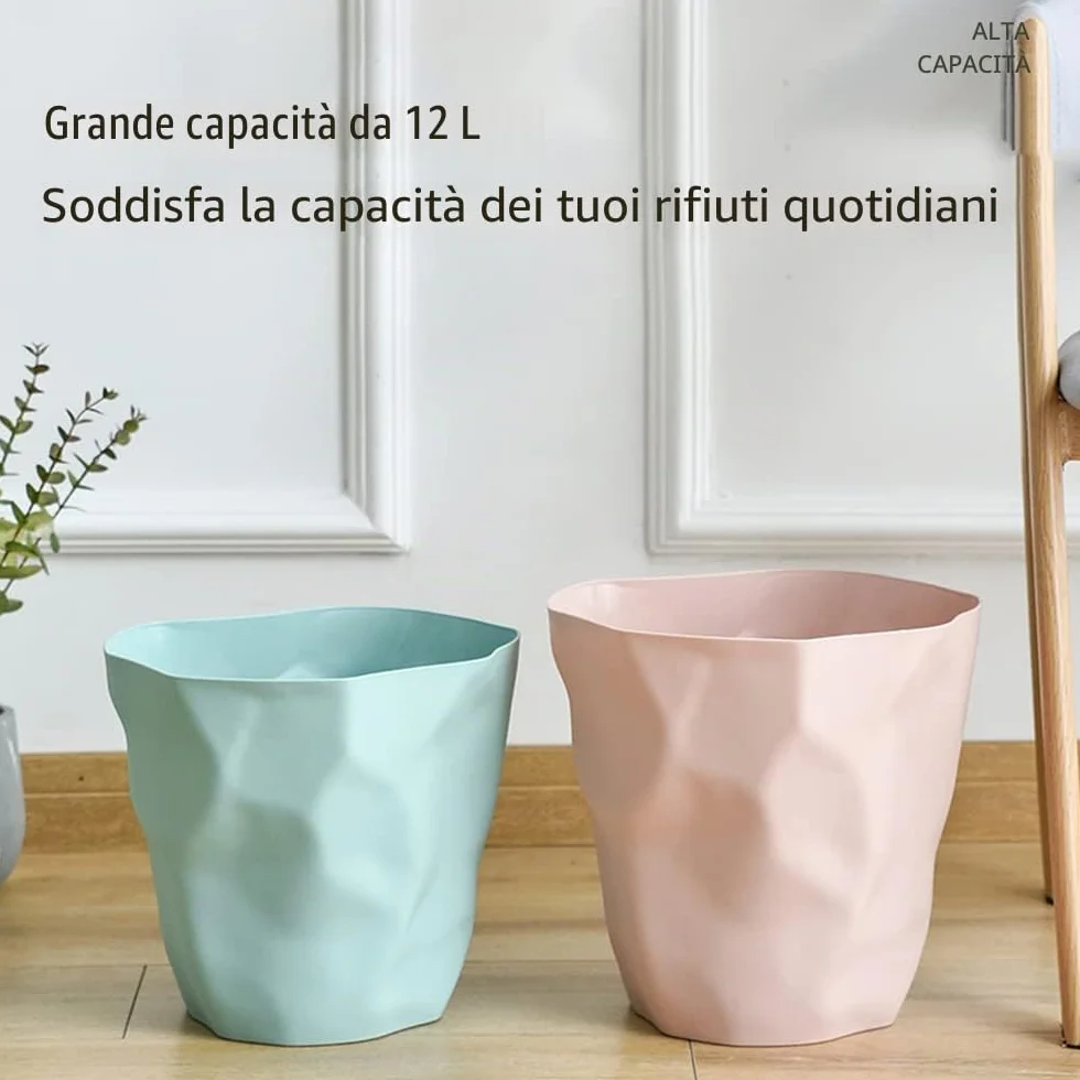 Cestino per la carta in plastica ecologico bianco