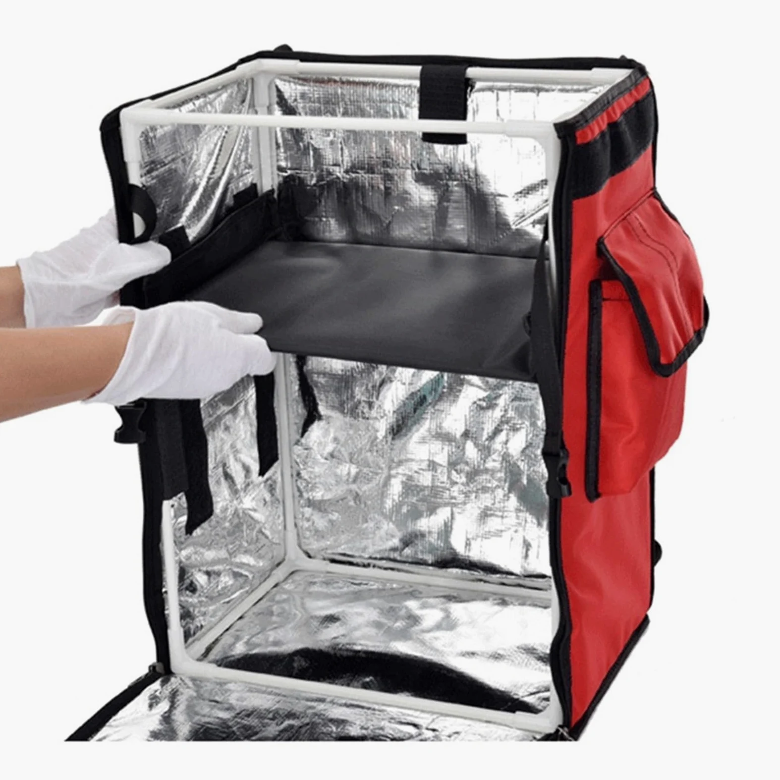 Borsa Termica Grande Pizza,Borsa Termica Porta Pra 35L Zaino Grande Sacchetti Di Raffreddamento Torta Takeaway Box Freezer Fast Food Pizza Consegna Convocazione Incubatore Ghiaccio(Orange)