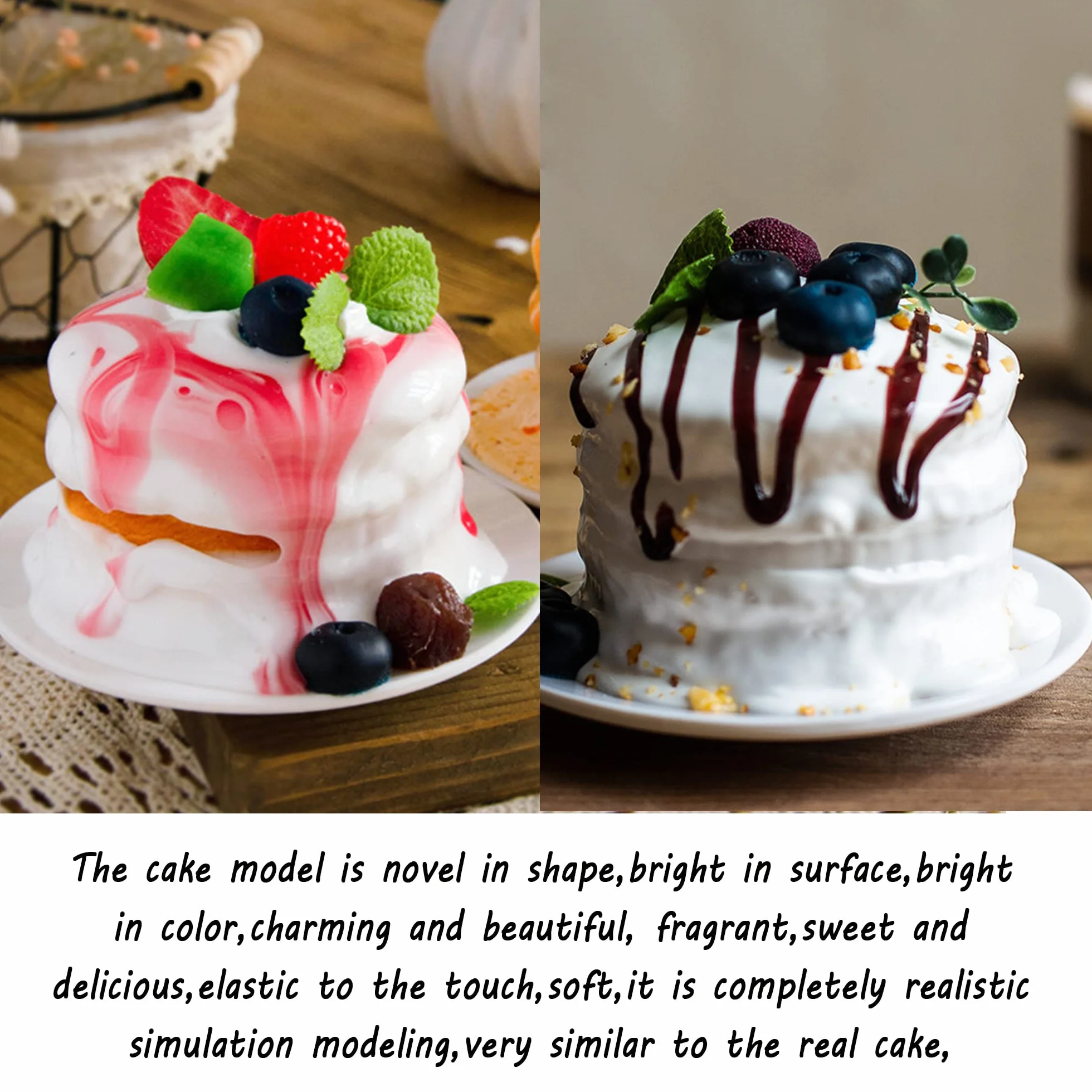 Torta Artificiale Simulazione Realistica Bianco Accessori Dessert Decorazione Forno