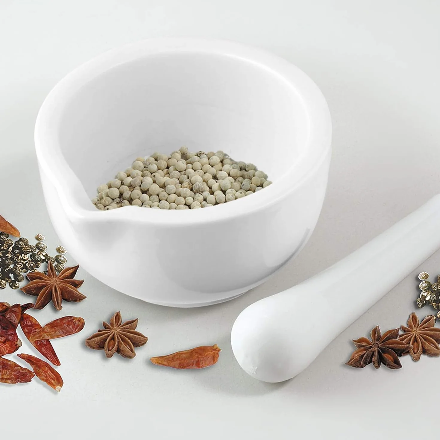 Set di mortaio e pestello in porcellana, ciotola in ceramica per medicinali, mortaio per pesto, 80 cm