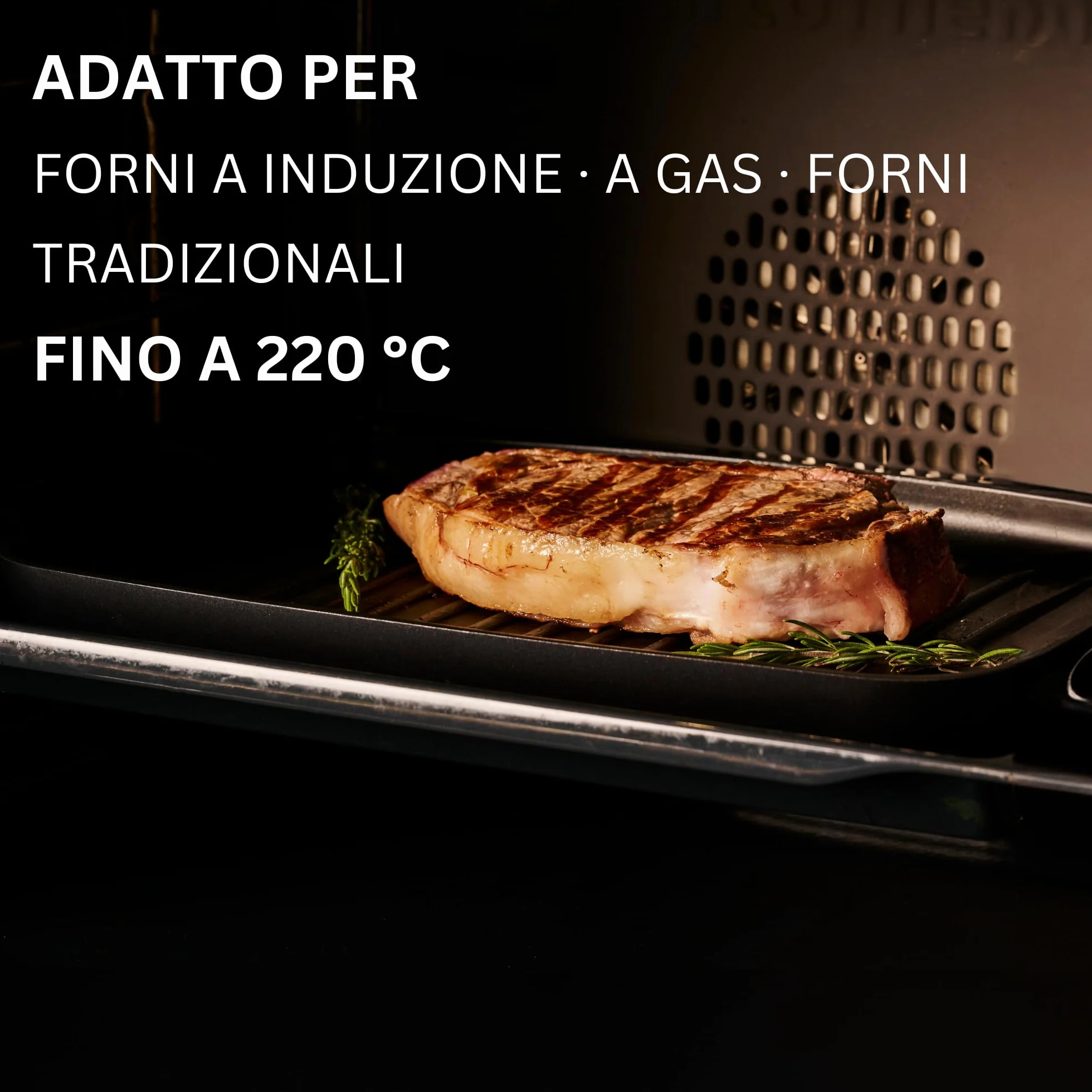 Stone&Stone Bistecchiera Induzione 47 cm Rettangolare, Piastra Grill Antiaderente Ceramico Tedesco, Fondo Acciaio Pieno, Senza PFAS PFOA PTFE