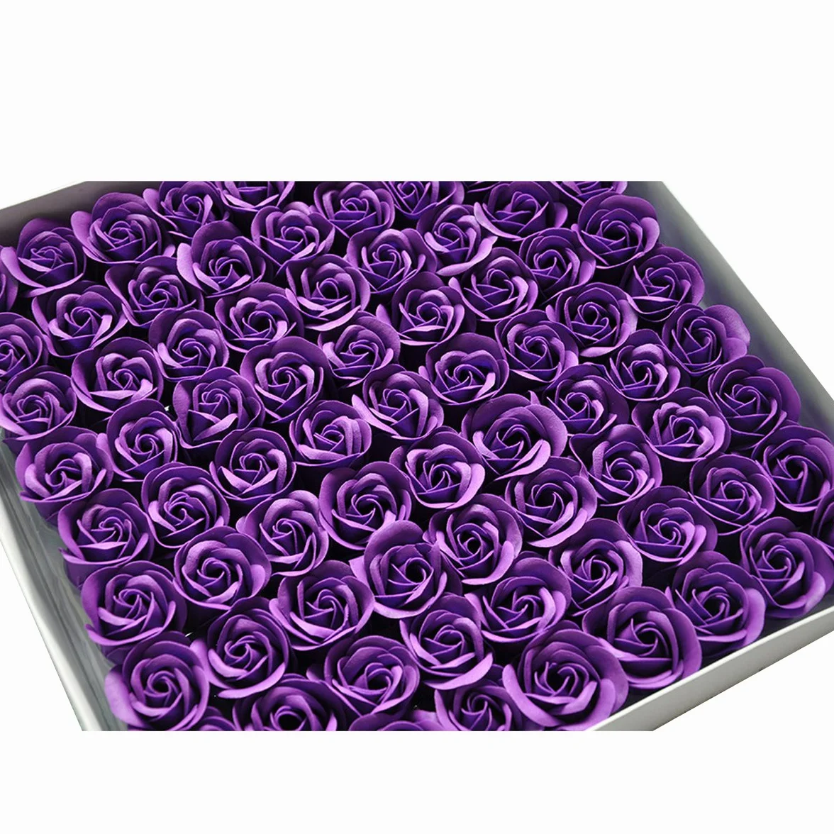 Butterme 81pcs mano bagno profumato sapone del germoglio della Rosa petali di fiori di favore di nozze in contenitore di regalo (Viola)