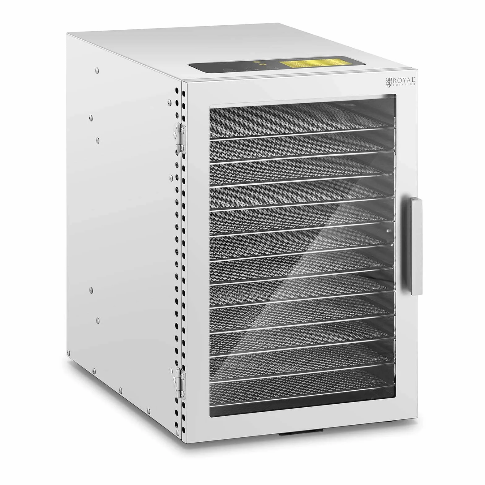 Royal Catering Essiccatore per Alimenti Professionale Disidratatore Frutta e Verdure RCDA-500/45S (800 W, 12 ripiani, 230 V, Acciaio Inox)