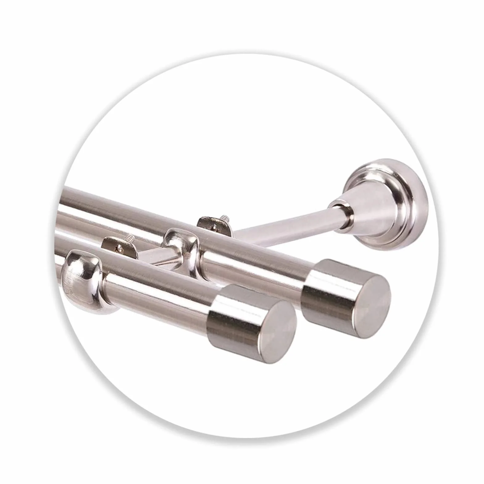 Bastone Per Tende 160 cm Acciaio Inox Montato A Parete