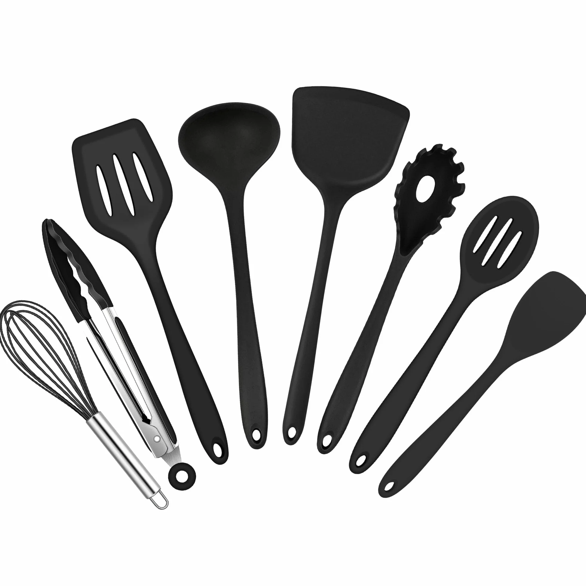 HaWare Set di 8 utensili da cucina (8, nero)