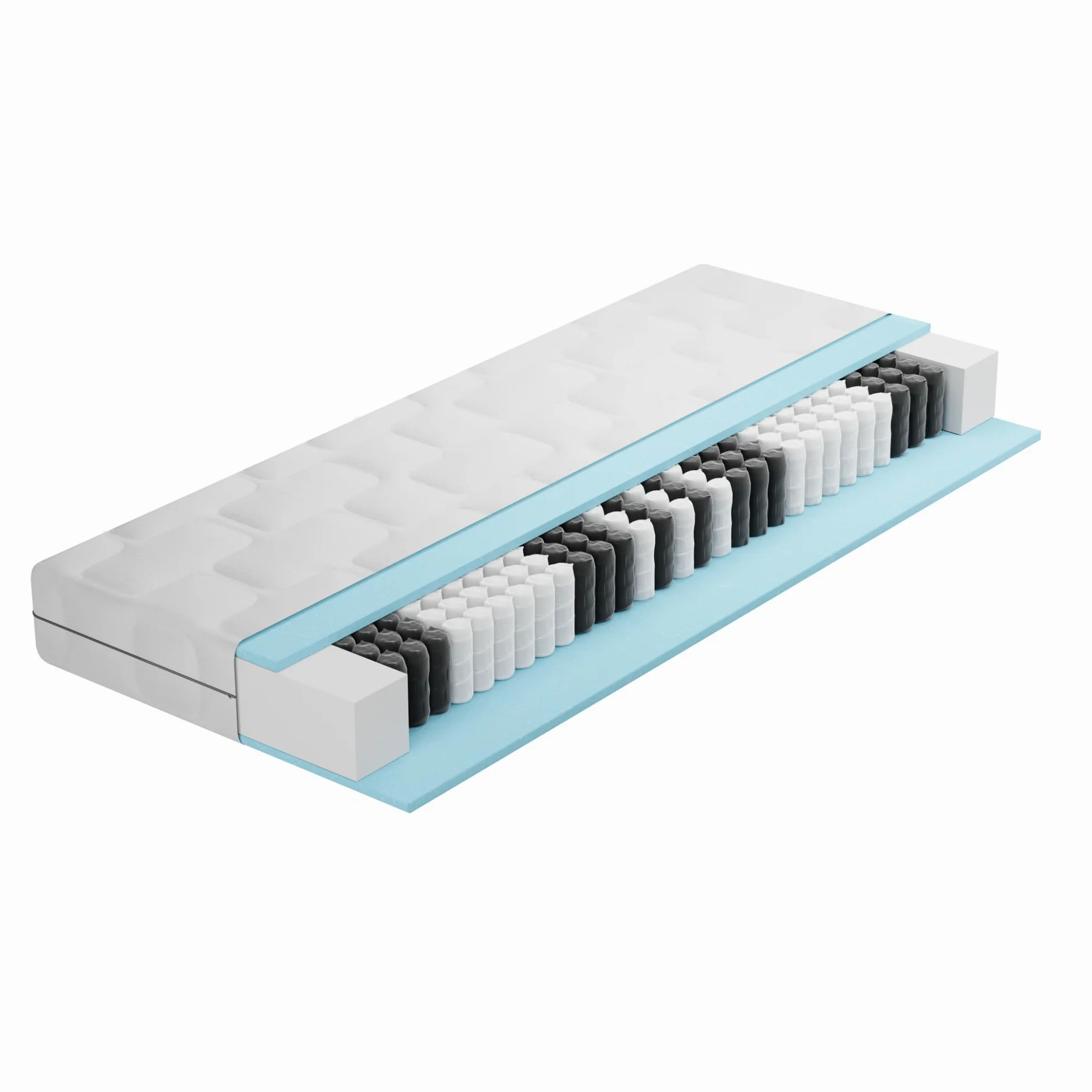 BMM Materasso Ortho Medic 160x200 cm con molle insacchettate, grado di rigidità H4 extra rigido/certificato Öko-Tex/materasso ergonomico a 7 zone, altezza 21 cm/Sviluppo prodotti in Germania