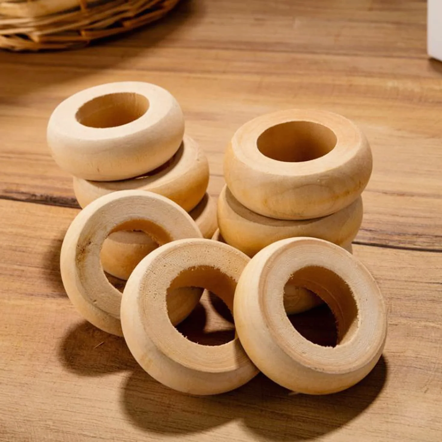 20 Pezzi Portatovaglioli in Legno, Sonwaha Decoro Artigianato Fatti a Mano Bellissimi Anelli Portatovaglioli per la Decorazione Della Tavola Regalo Feste di Natale Portatovaglioli in Legno