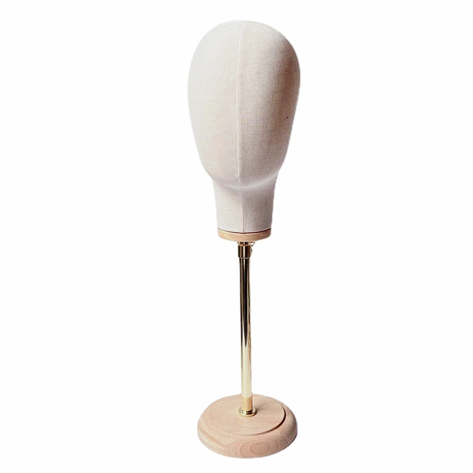 Perfk Regolabile Porta Cappelli 56-76 Cm, Espositore Per Parrucca Modello Testa Manichino Base Legno Mostra Cappelli Gioielli Sciarpe