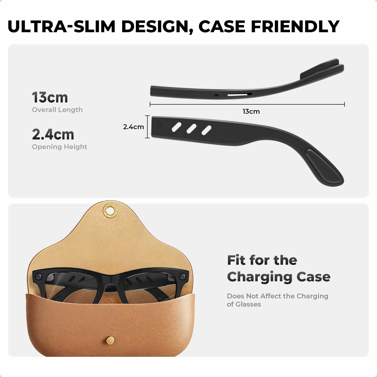 Grip w silikonie do okularów kompatybilnych z Ray-Ban Meta Smart Glasses, antypoślizgowe haczyki na uszy i uchwyty do okularów