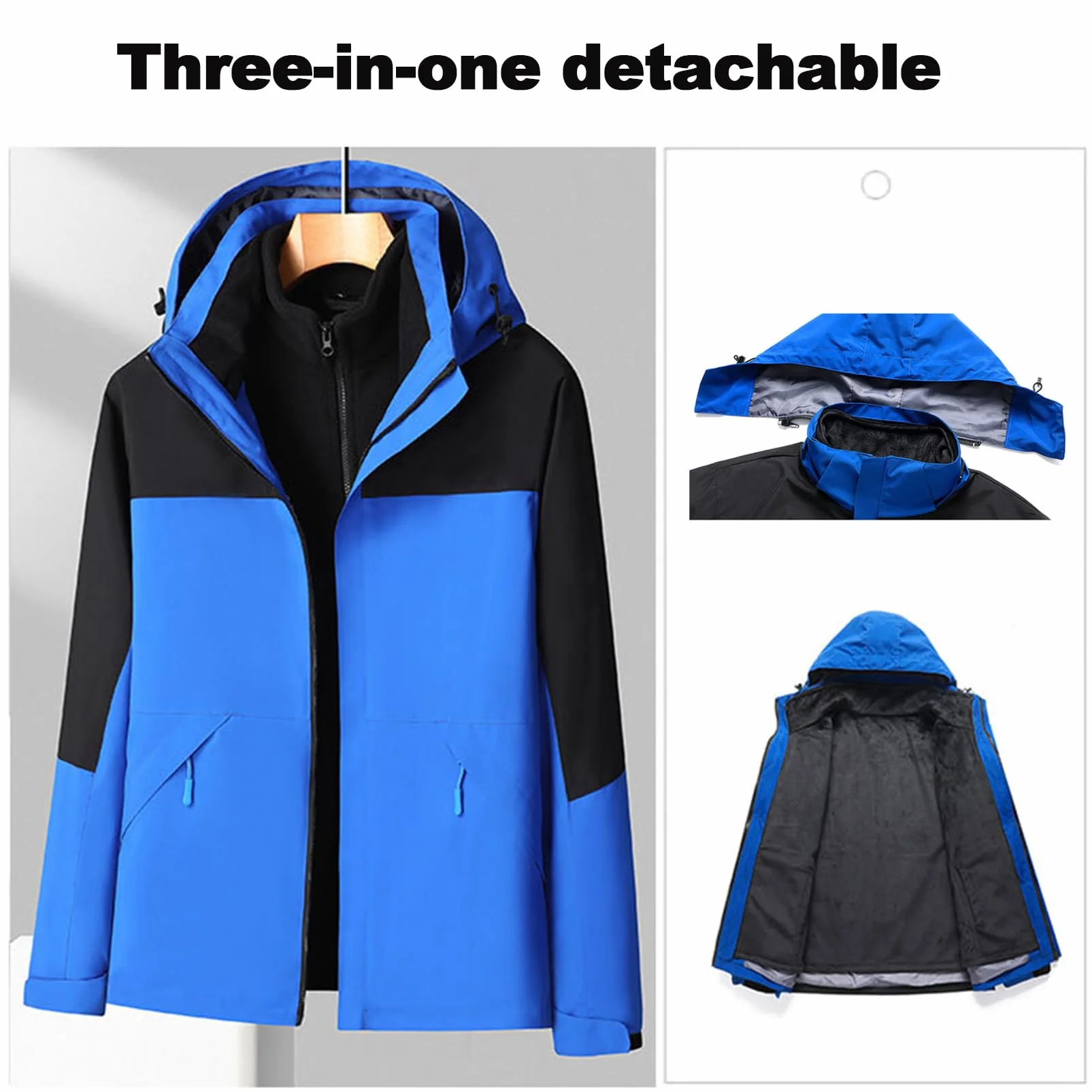 Giacca Softshell da Uomo 3 in 1 per Attack Titan, Impermeabile, Foderata in Pile, Antivento Rimovibile, Termica, Calda, per Sci, Montagna, Escursionismo, Campeggio,G-M