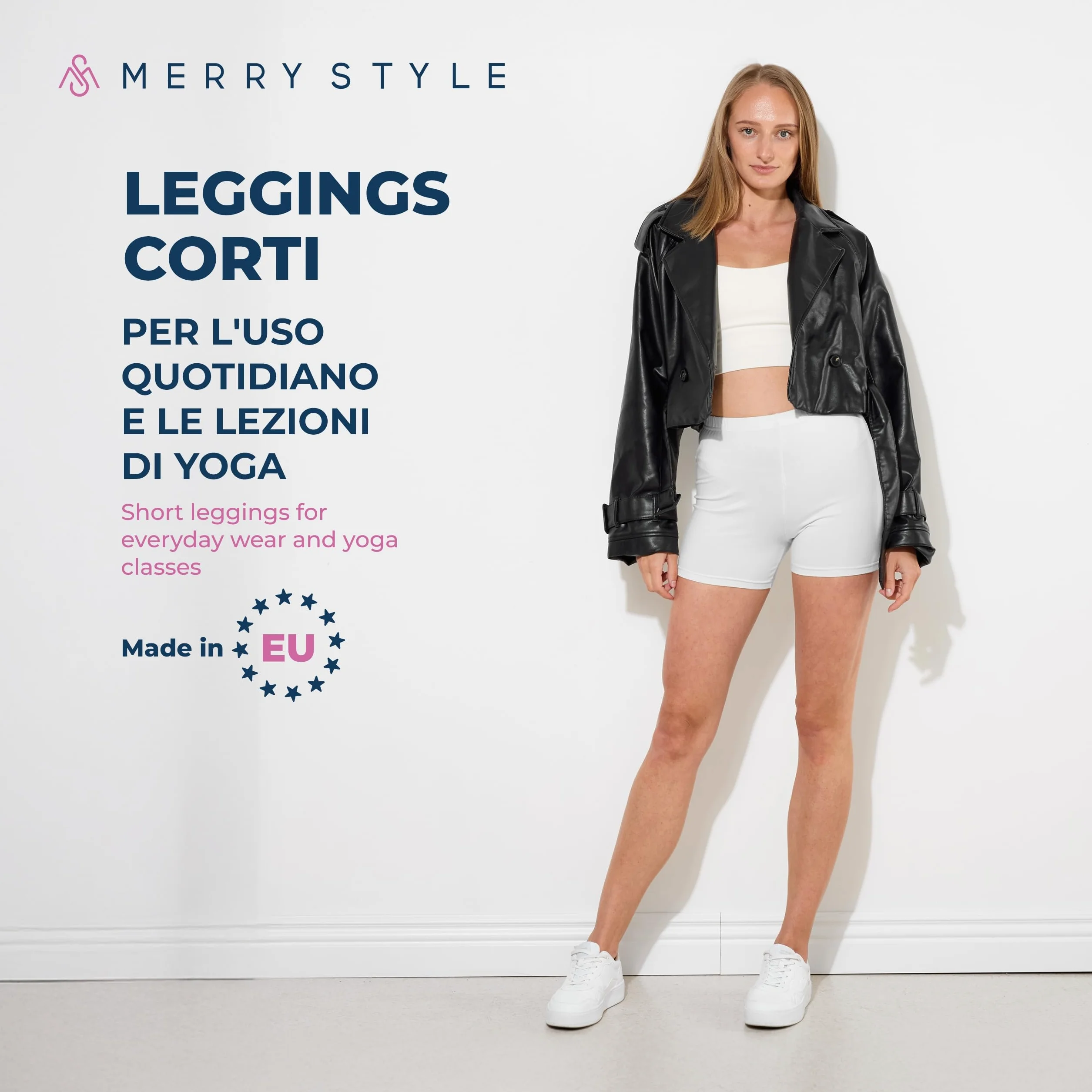 Merry Style Pantaloncini in Cotone Donna Shorts per Il Fitness Allenamento Jogging Sportivi Yoga Hot Pants MS10-392