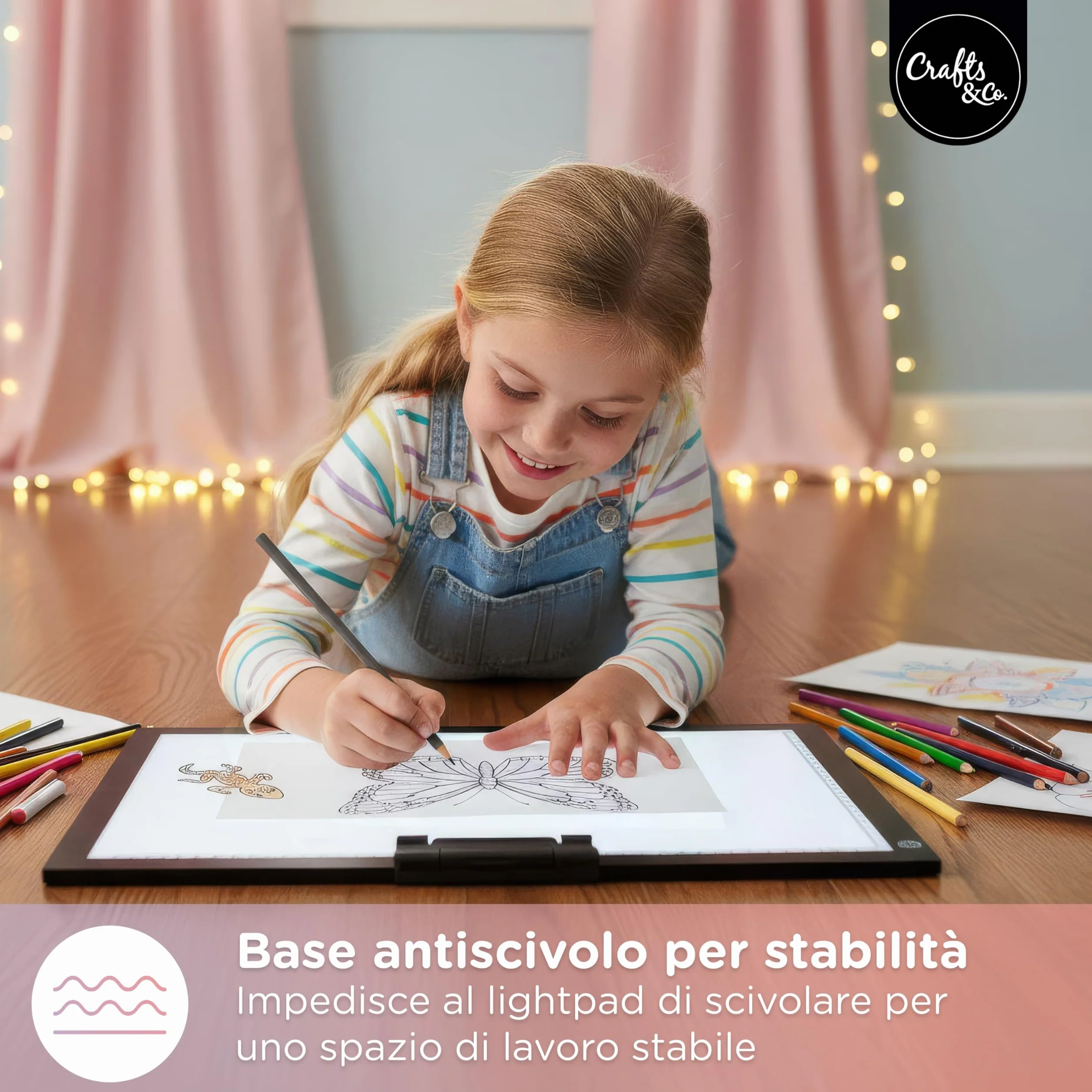 Crafts&Co Tavola Luminosa Lightbox Dimmerabile Pannello LED USB Lightpad 470x345 mm