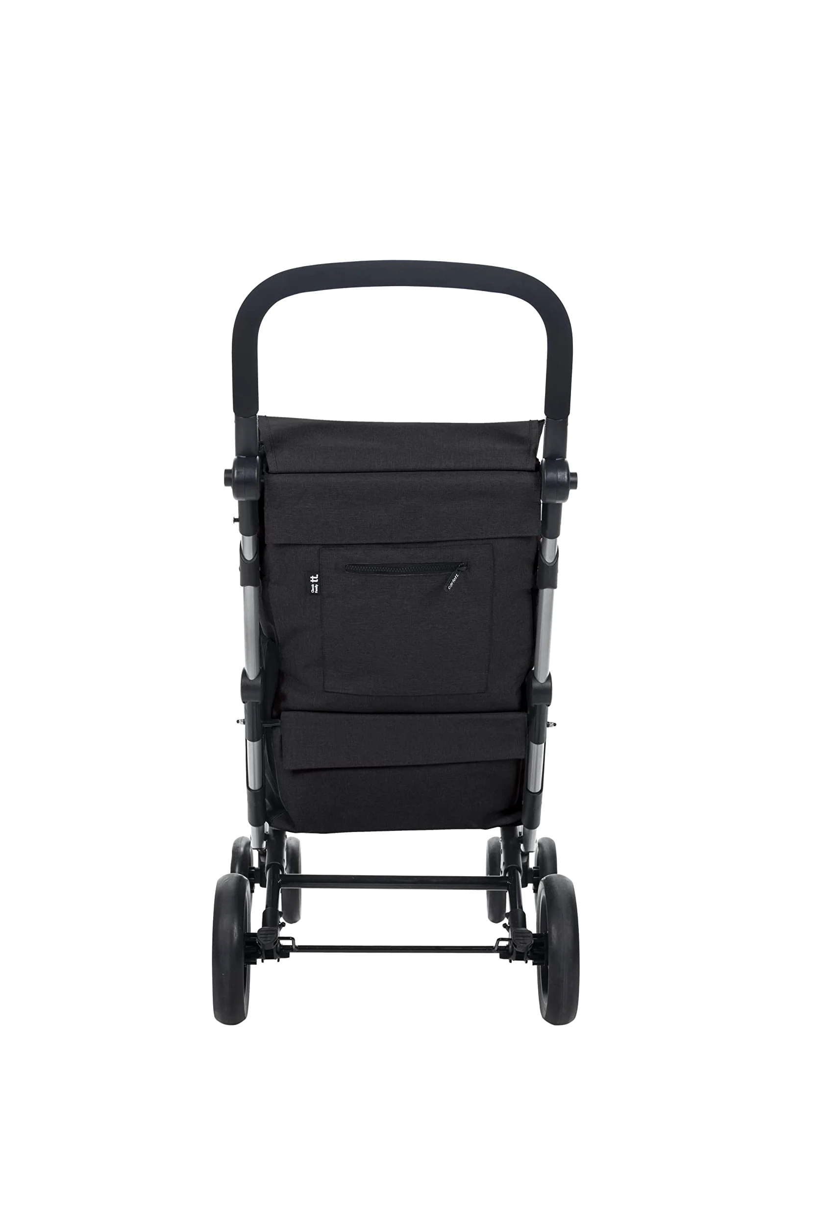 Carlett Carrello della Spesa 4 Ruote Pieghevole, Borsa Estraibile Grande Capacità 64L/32 kg e Borsa Termica 12L, Manico Regolabile, Freno di Sicurezza, Convertibile a 2 Ruote, Classic Family, Nero