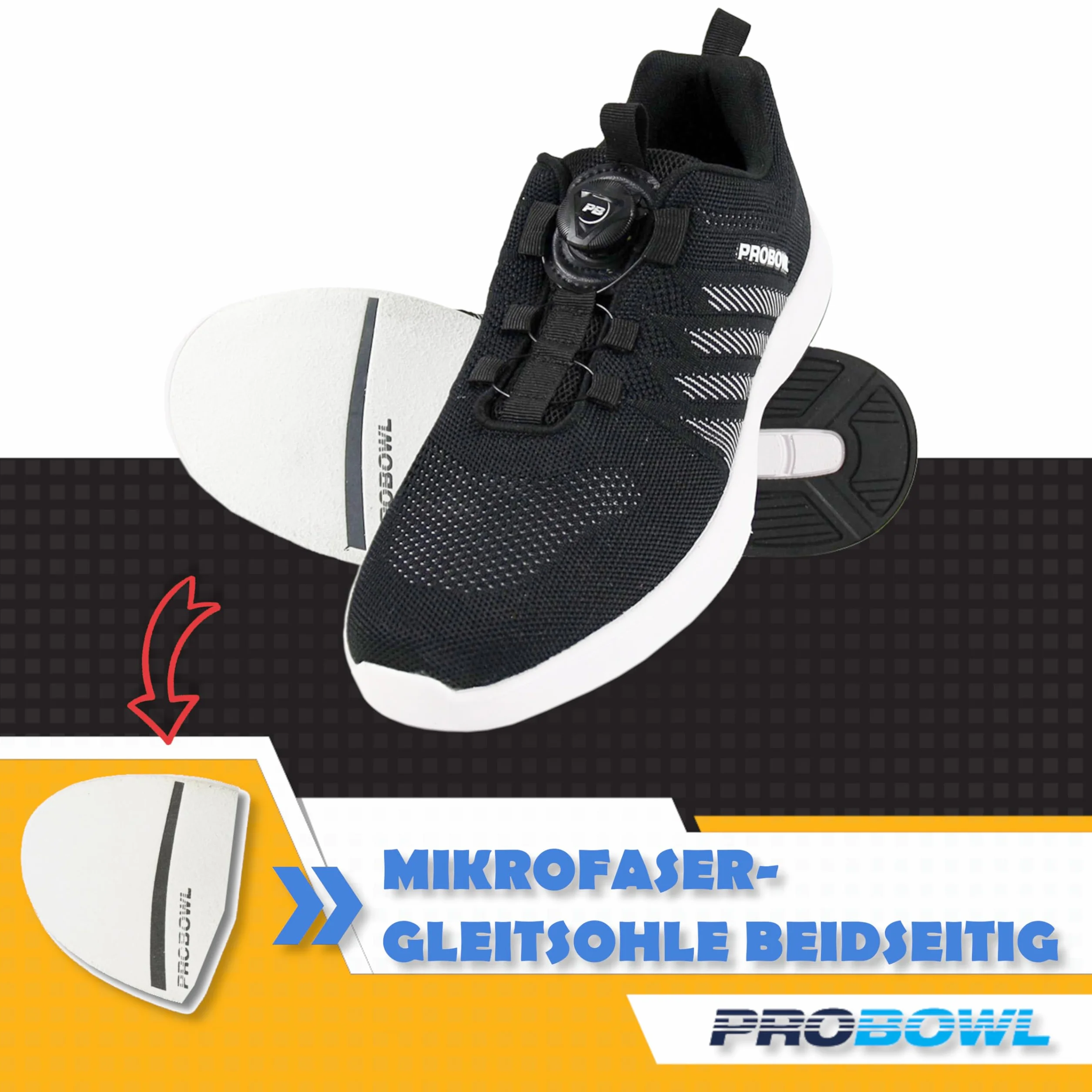 Scarpe da bowling da uomo Pro Bowl Supro suola scorrevole diverse misure