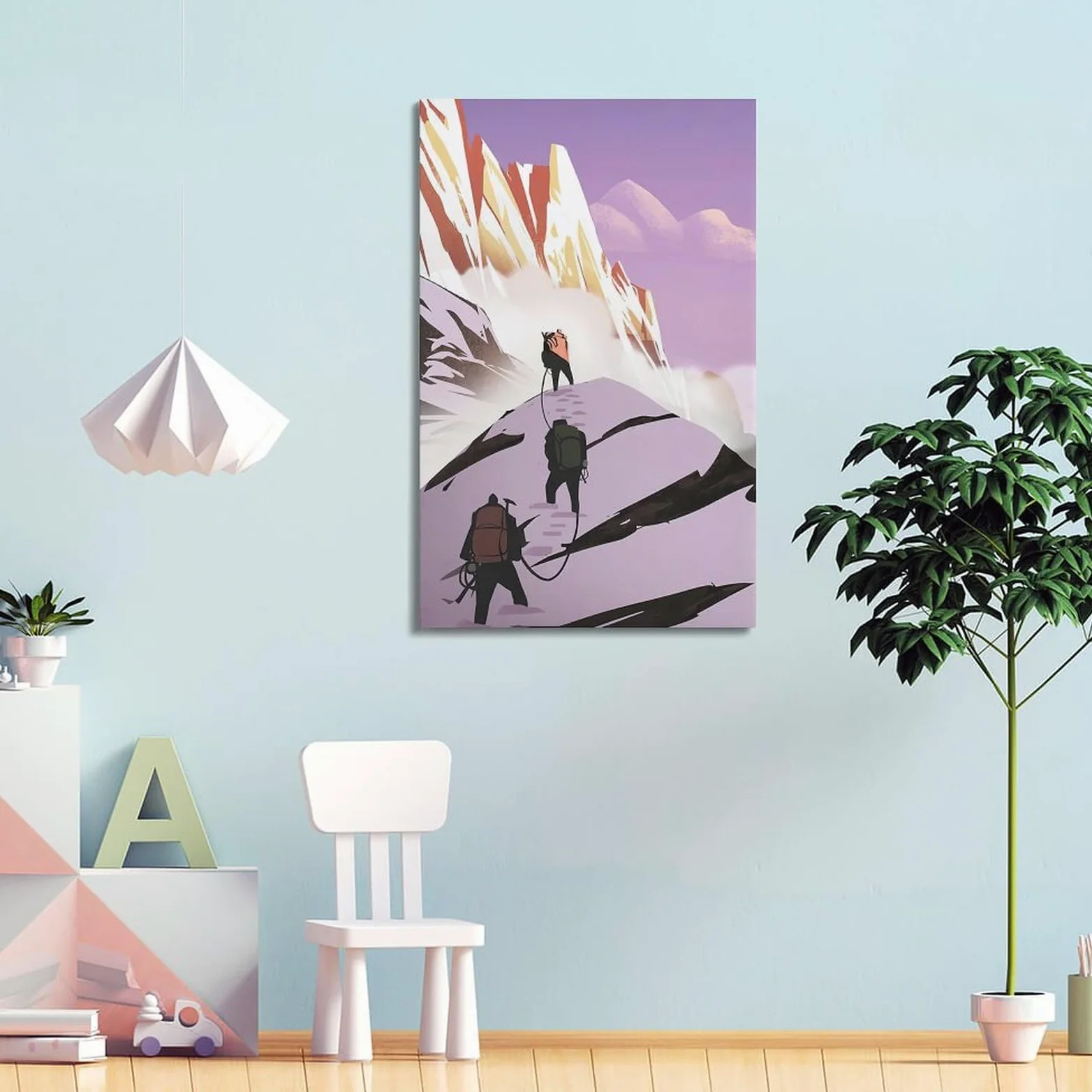 LNSIZH Poster sportivo con luci e ombre, motivo: squadra alpinistica, stampa artistica su tela, poster decorativo moderno, per camera da letto, per camera da letto, 60 x 90 cm
