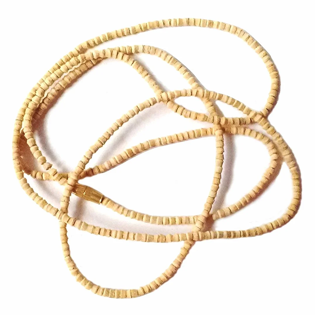 Tulsi Mala per uso quotidiano Jaap e meditazione | 108 perline in legno naturale per uomini e donne, 2 Round Tulsi Mala, Legno, Nessuna pietra preziosa
