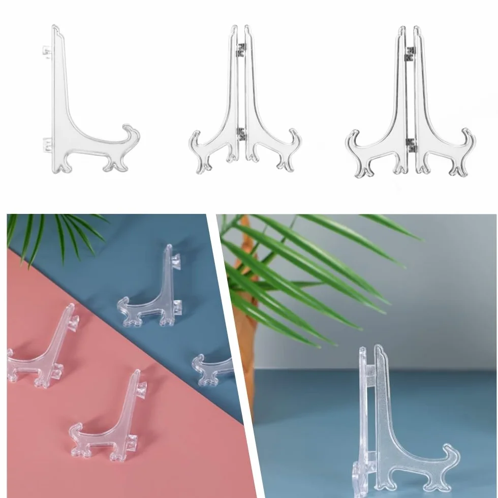 Acrylic 4 pollici supporti per piatti in plastica,20 Chiaro Deselezionare plastica cavalletti o titolari di Stand/Piastra per visualizzare Immagini o Altri Oggetti ai Matrimoni, Decorazione Domestica