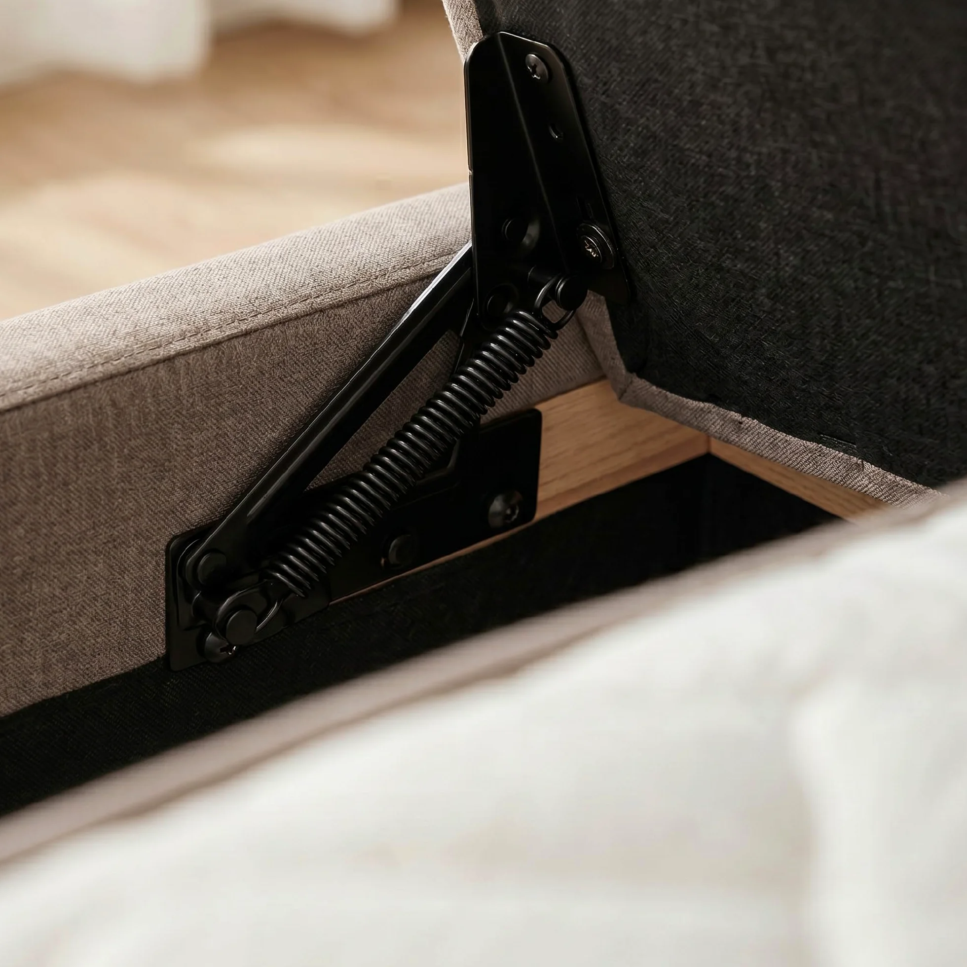HOMCOM Cassapanca 142L Pouf Contenitore Poggiapiedi Grande 122x48x44cm, Seduta Imbottita 2 Posti, Panca Contenitore Effetto Lino, Struttura in Legno, 200 kg, Camera da Letto, Soggiorno