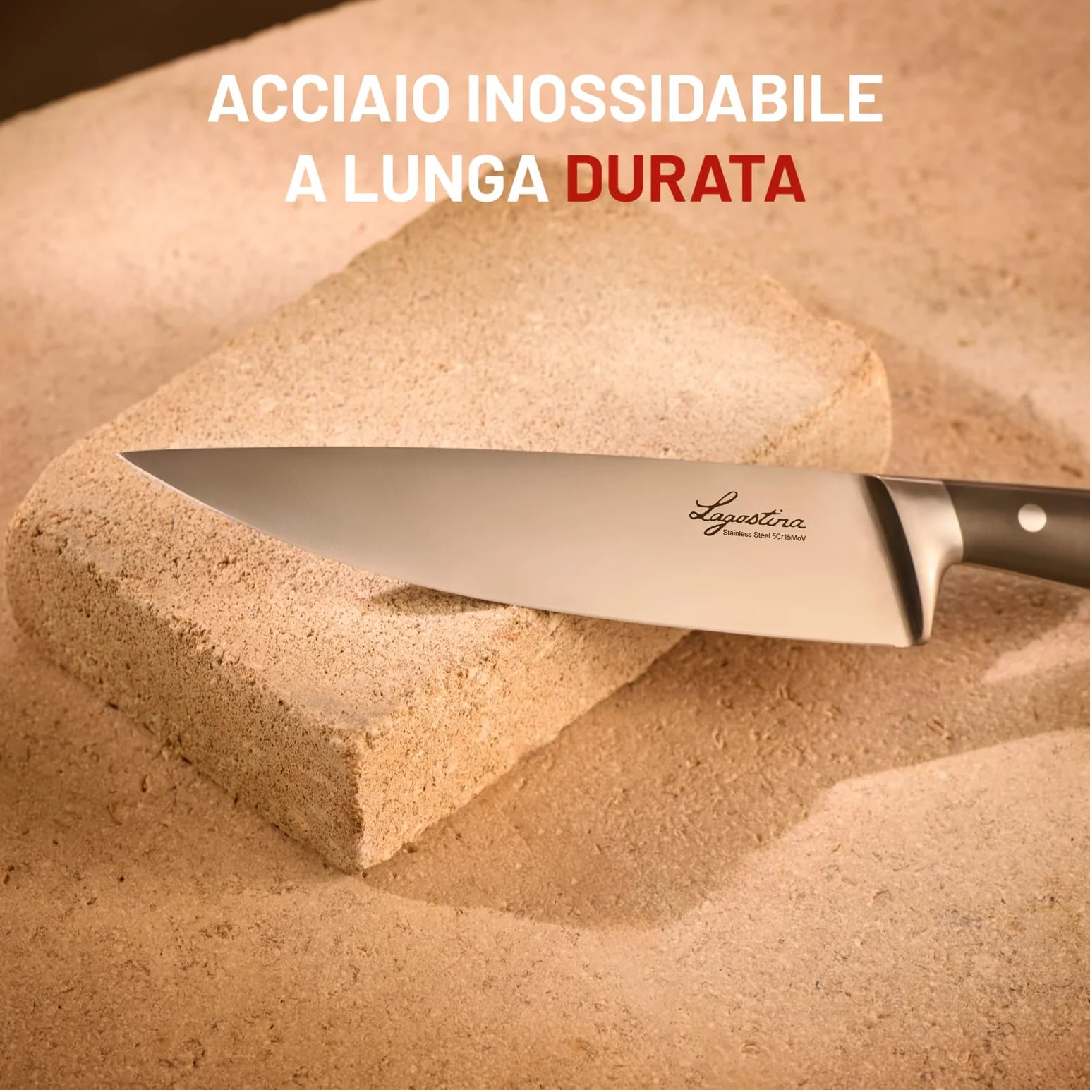 Lagostina Virtuoso Coltello da Chef 20cm Acciaio Inox Lama