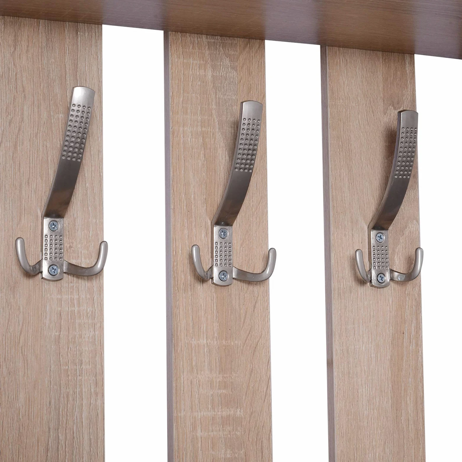 HOMCOM Set Arredo Guardaroba 3 in 1 con Specchio e Scarpiera da Ingresso Pannello Truciolare 90 x 21.5 x 116cm Quercia