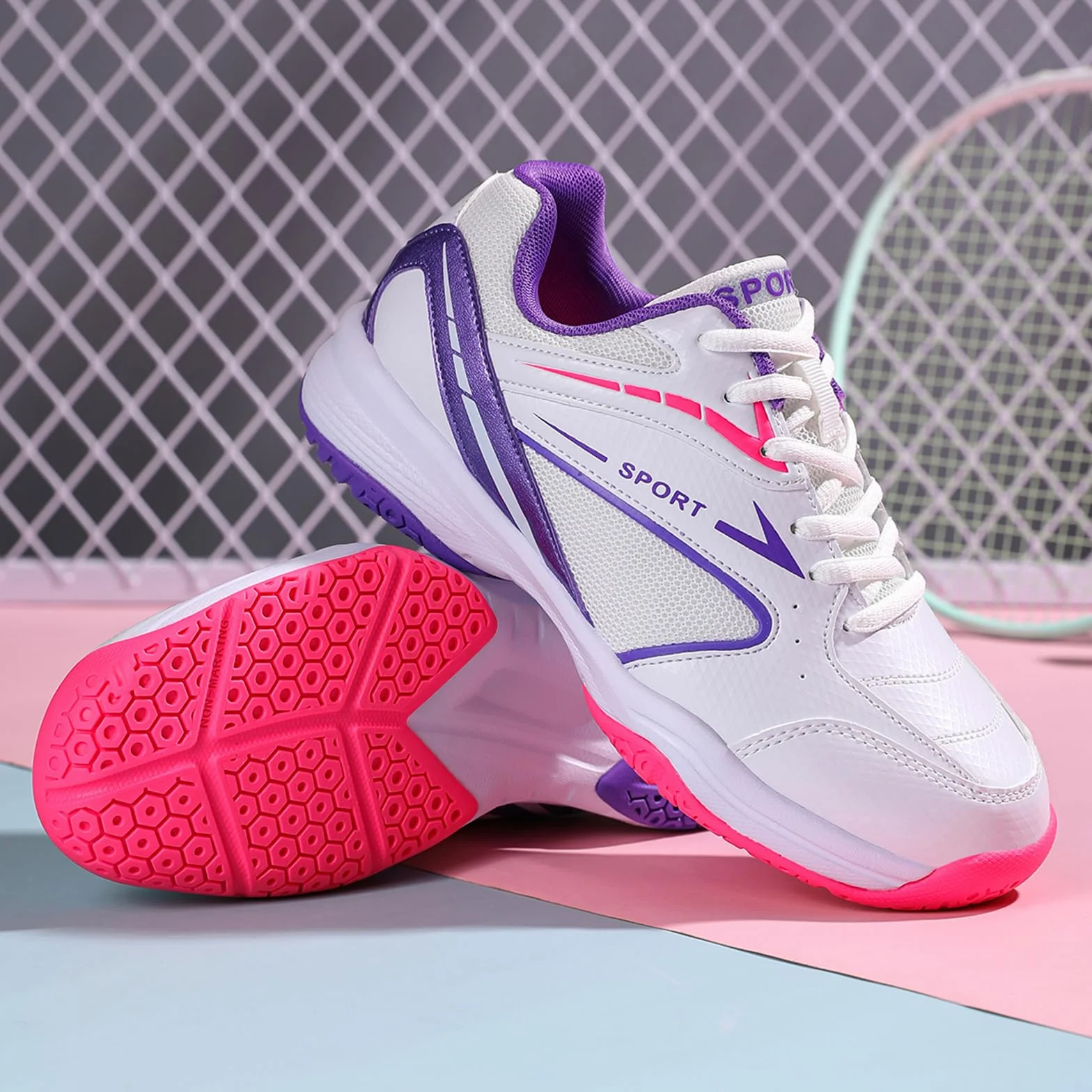Scarpe da Badminton Uomo Donna Pallavolo Tennis Leggere Traspiranti