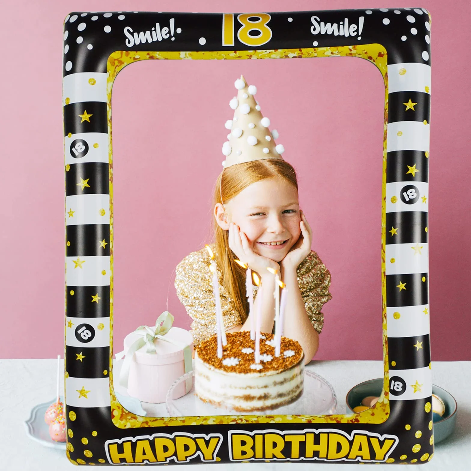Cornice Selfie Gonfiabile Compleanno 18 Anni, Photo Frame, Puntelli Fotografia