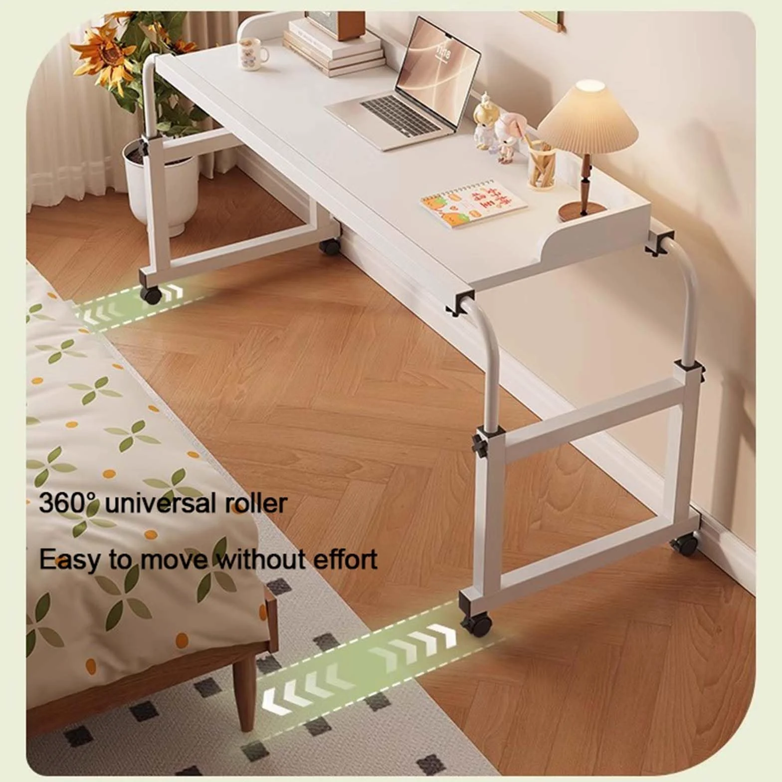 Tavolo Servitore Con Ruote,In Piedi Vassoio Per Alimenti Scrivania Tavolo Medico Alimenti Scrivania Tavolo Medico Con Rotelle Per Scrivania Per Computer Regolabile In Altezza Tavolo Letto(Color:wood)