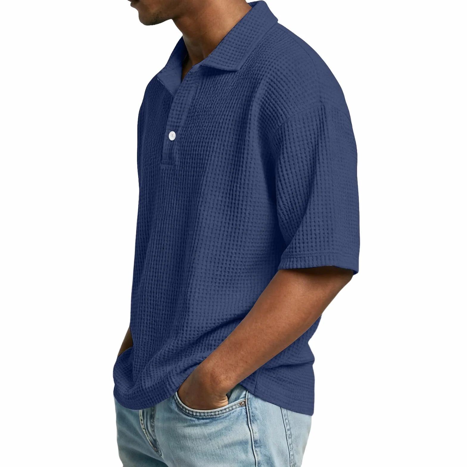 Generico Polo Uomo Manica Corta Sommer Leichte Outdoor Maglietta Sport Cargoshorts