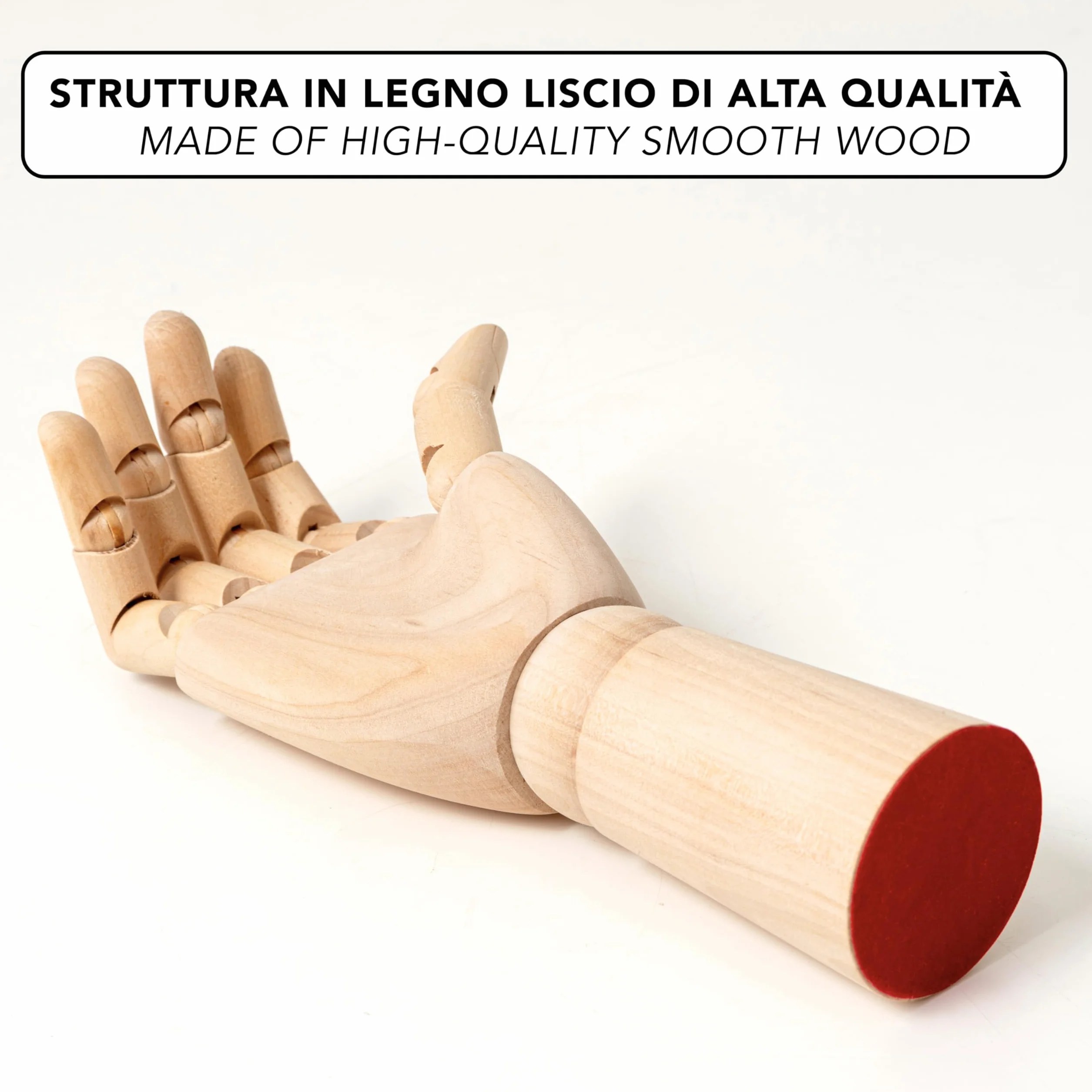 IPEA Mano in Legno Grande 30 cm Snodabile Flessibile Dita Mobili per Disegnatori Mano Destra Manichino Corpo Umano Arte Portaoggetti