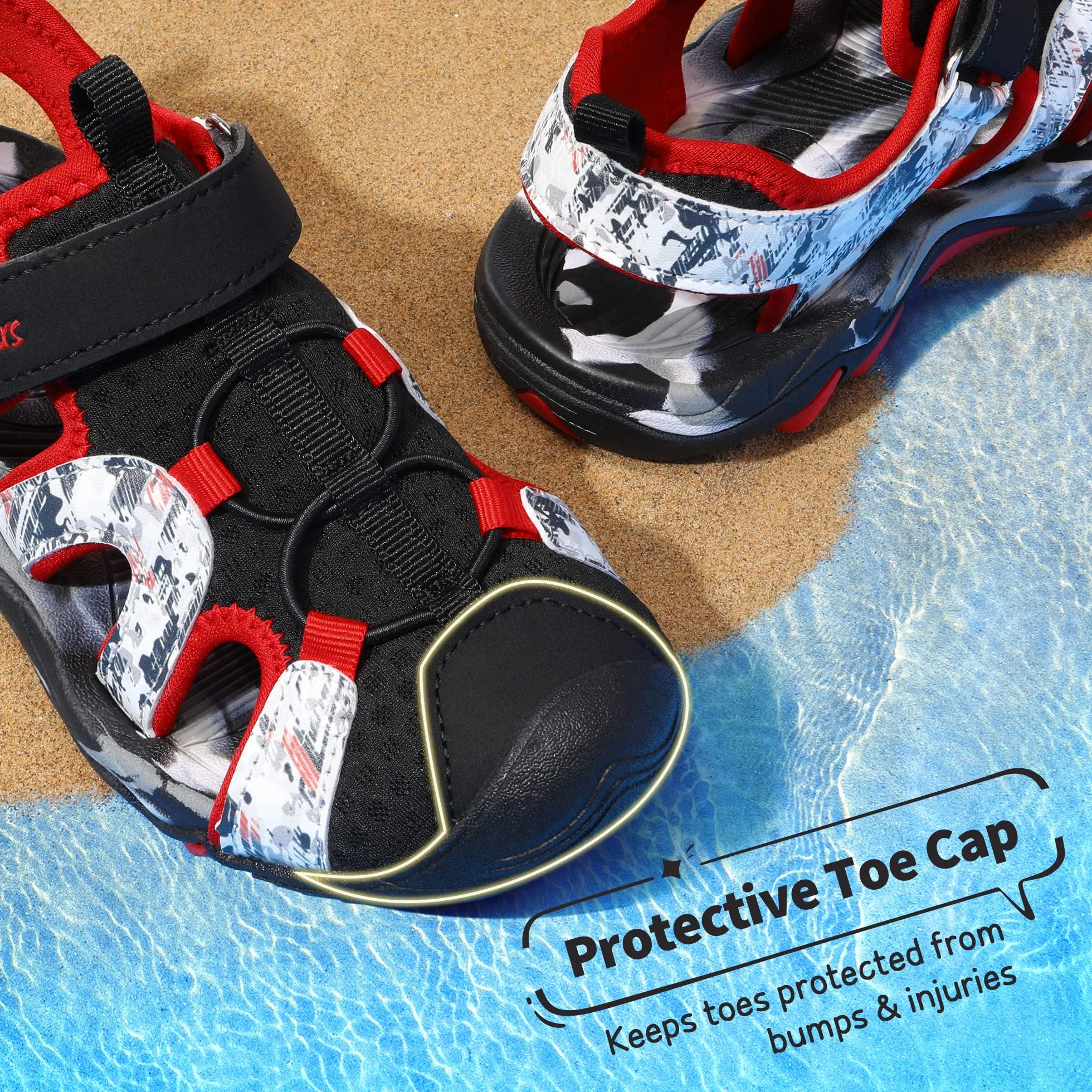 DREAM PAIRS Sandali Sportivi Estivi per Bambini e Ragazzi - Scarpe da Trekking Esterno con Punta Chiusa