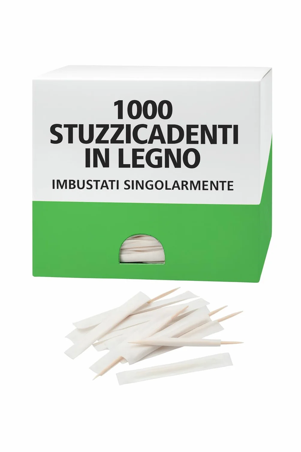 Stuzzicadenti in Legno Imbustati Singolarmente 1000 – Igienici, Resistenti, Monouso per Bar e Ristoranti