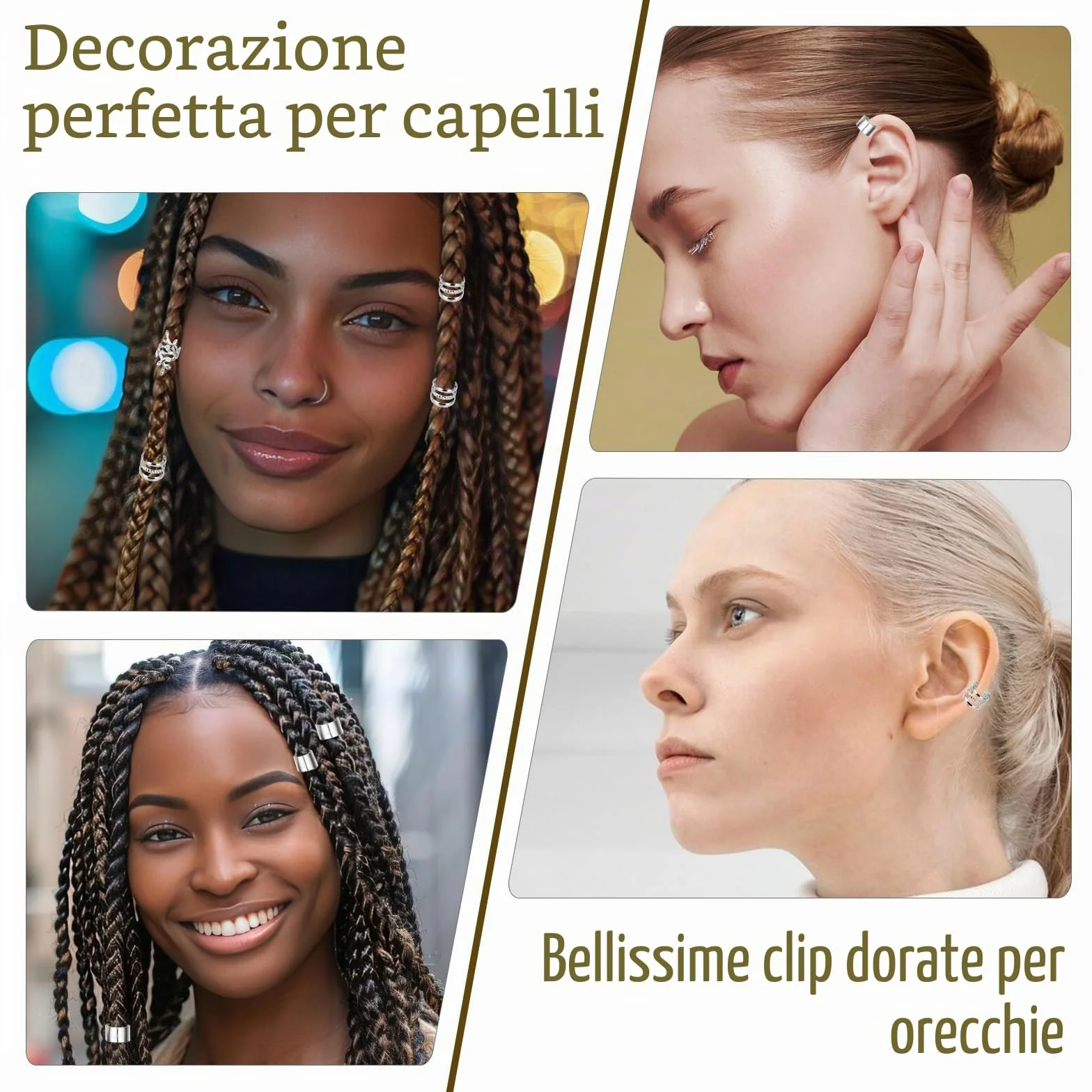 Molain 50 Pezzi Perline Regolabili in Metallo per Dreadlocks Gioielli Capelli Festival