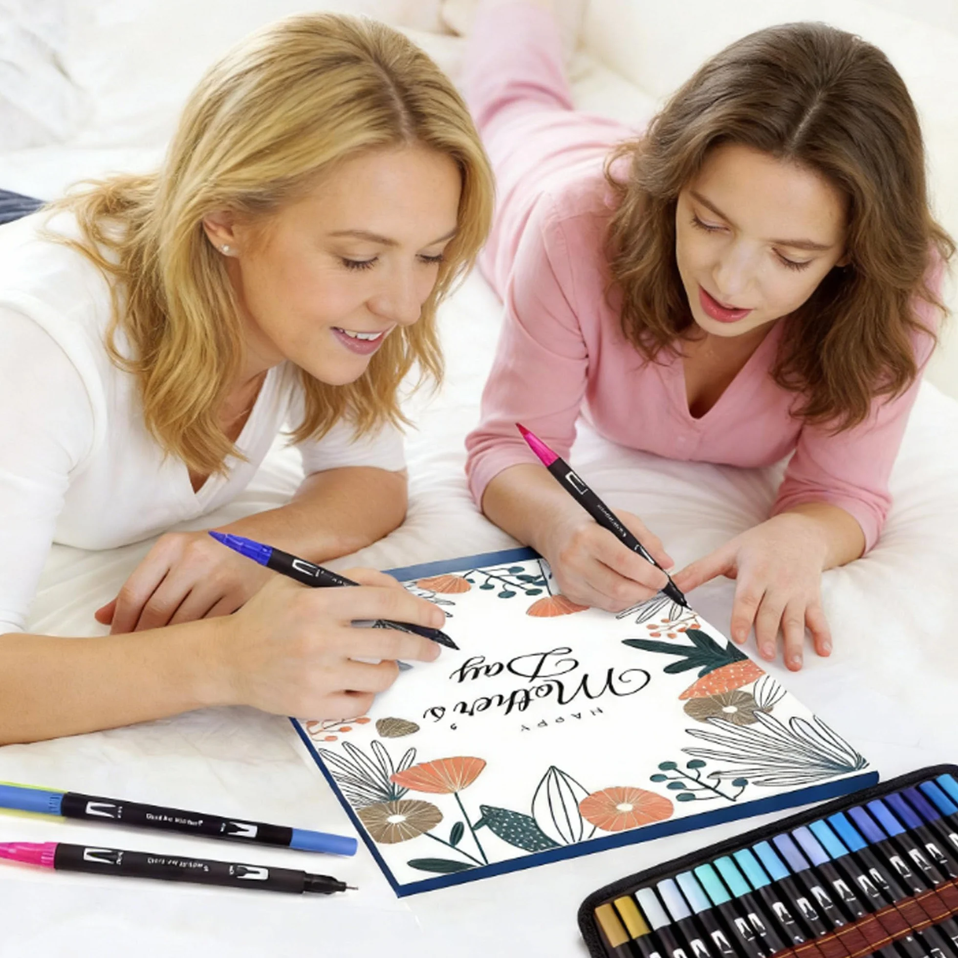 Brush Pen Lettering Pennarelli a Doppia Punta Artistici per Calligrafia