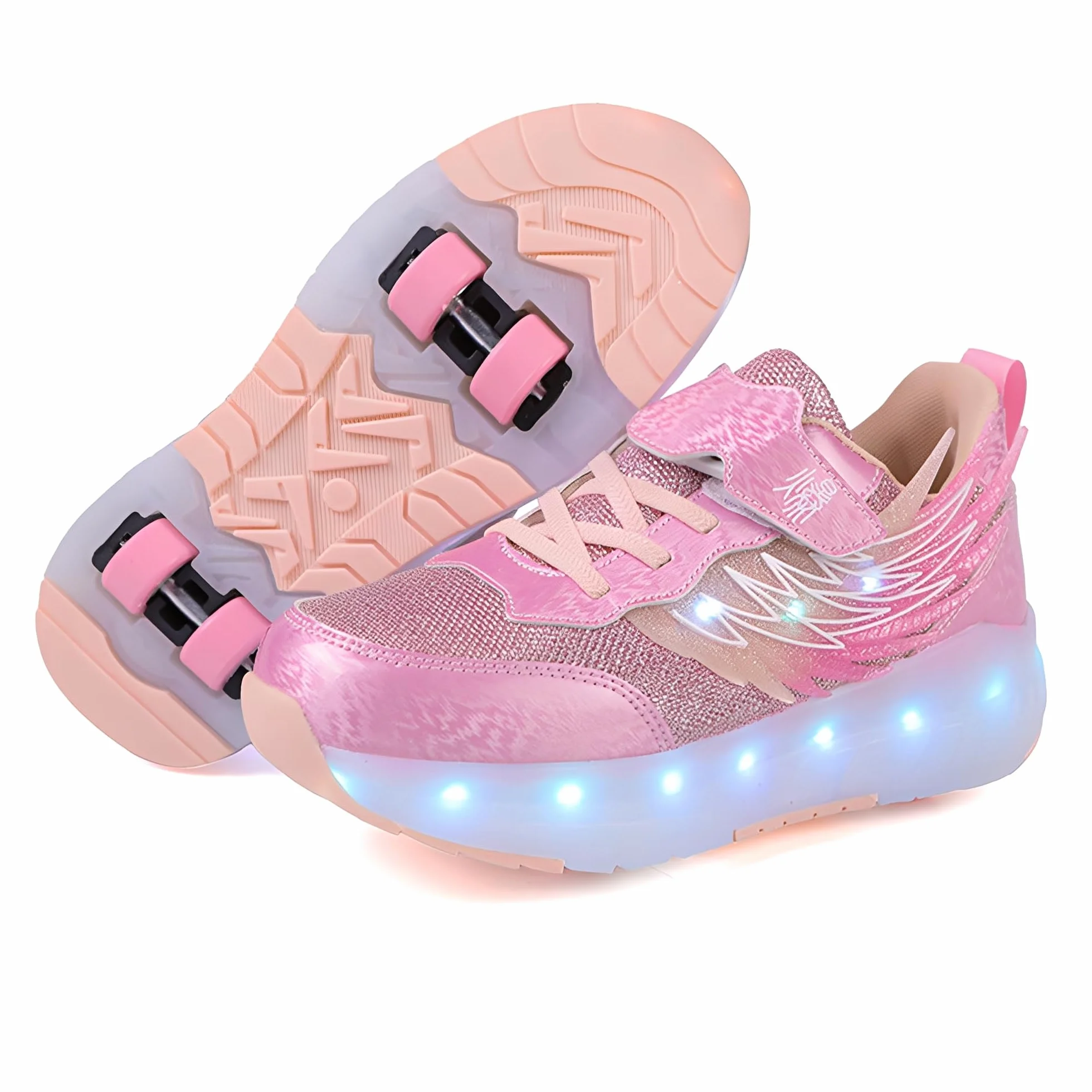 ENEN Sportive Scarpe da Skateboard 4 Ruote, Moda Scarpe con Rotelle Bambina Bambino, 30-40 EU