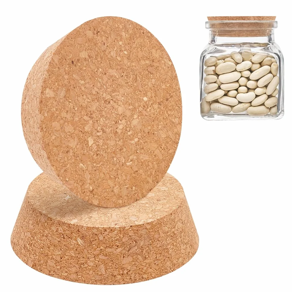 BENECREAT Tappi per bottiglie in sughero, 90~110 mm, conici, spessore 3 cm, confezione da 2